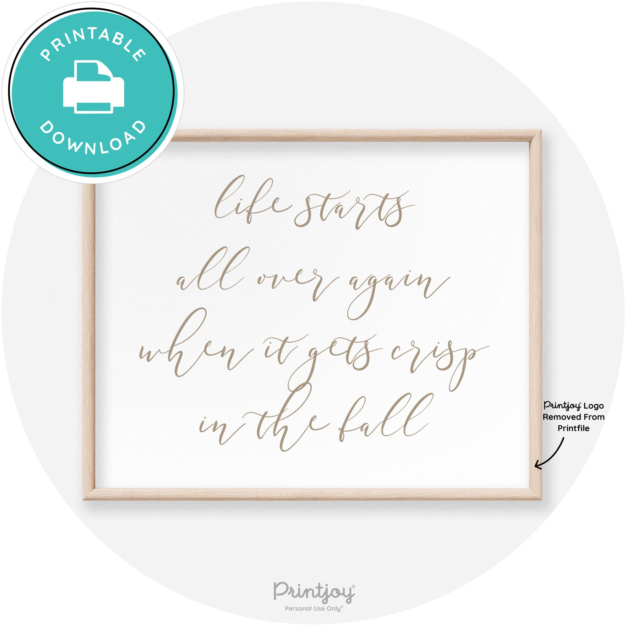 Fall Quote Modern Transitional Decor Wall Art Free Printable - Printjoy
