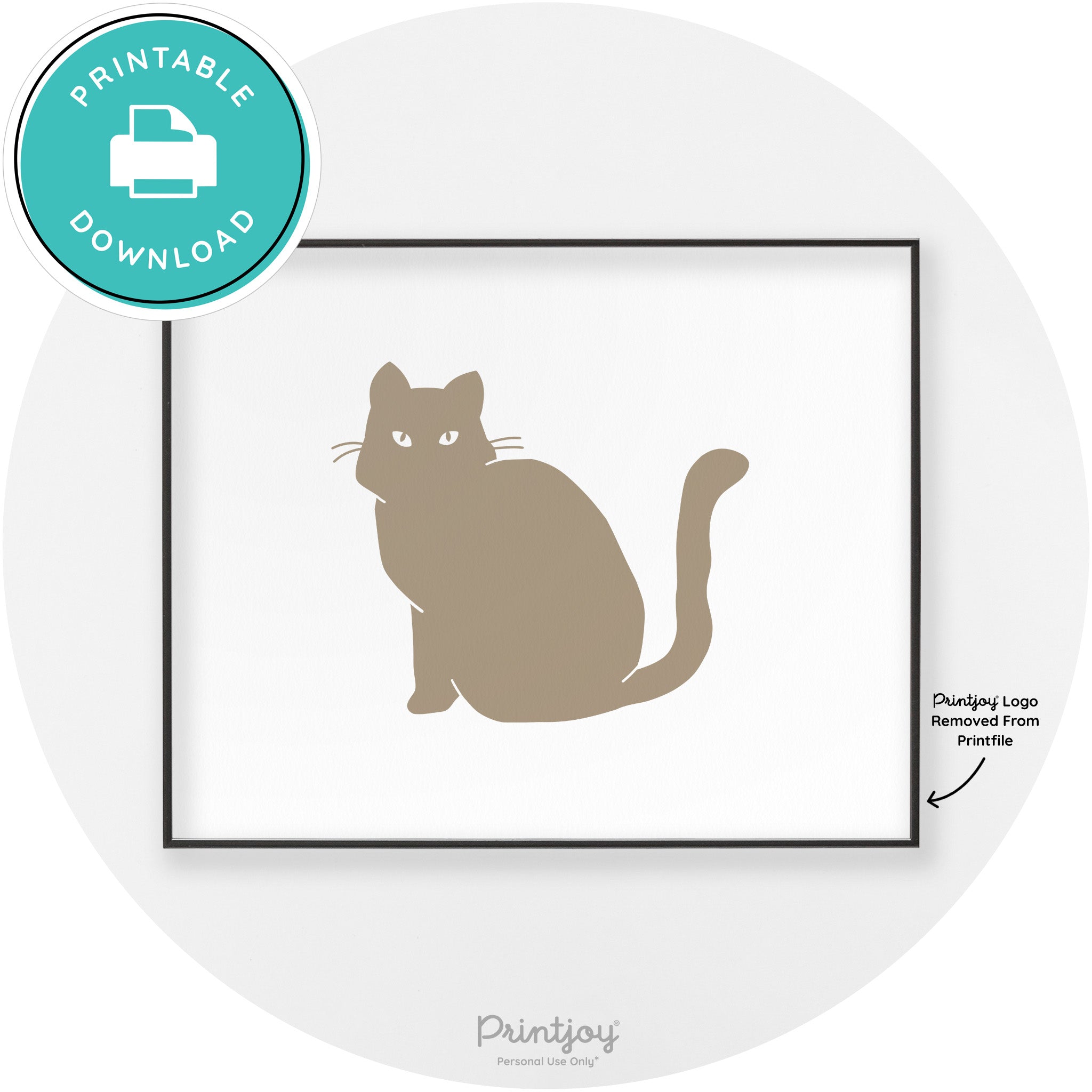 Halloween Spooky Cat Modern Chic Wall Art Decor Printable - Printjoy