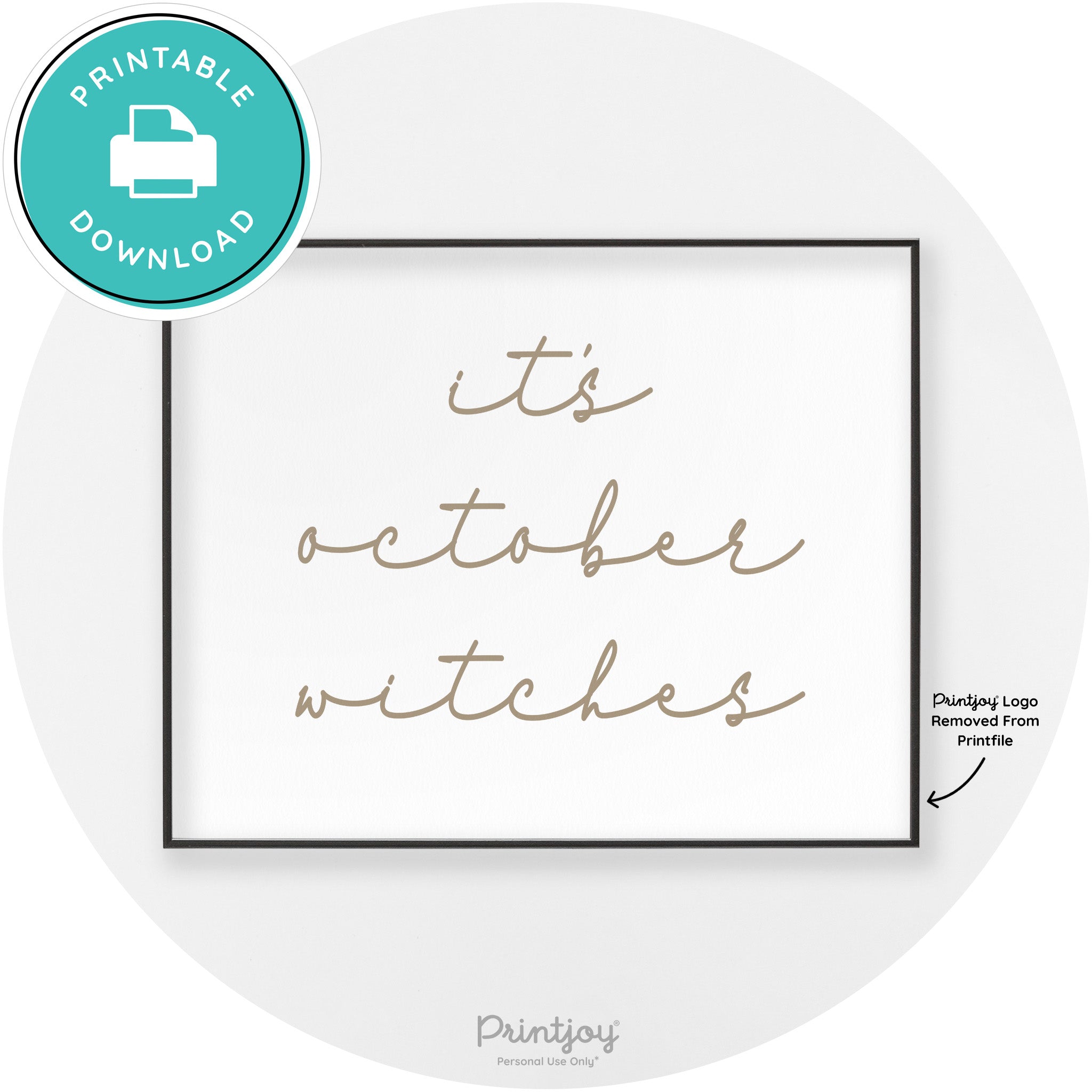 It's October Witches Funny Halloween Chic Wall Art Free Printable - Printjoy