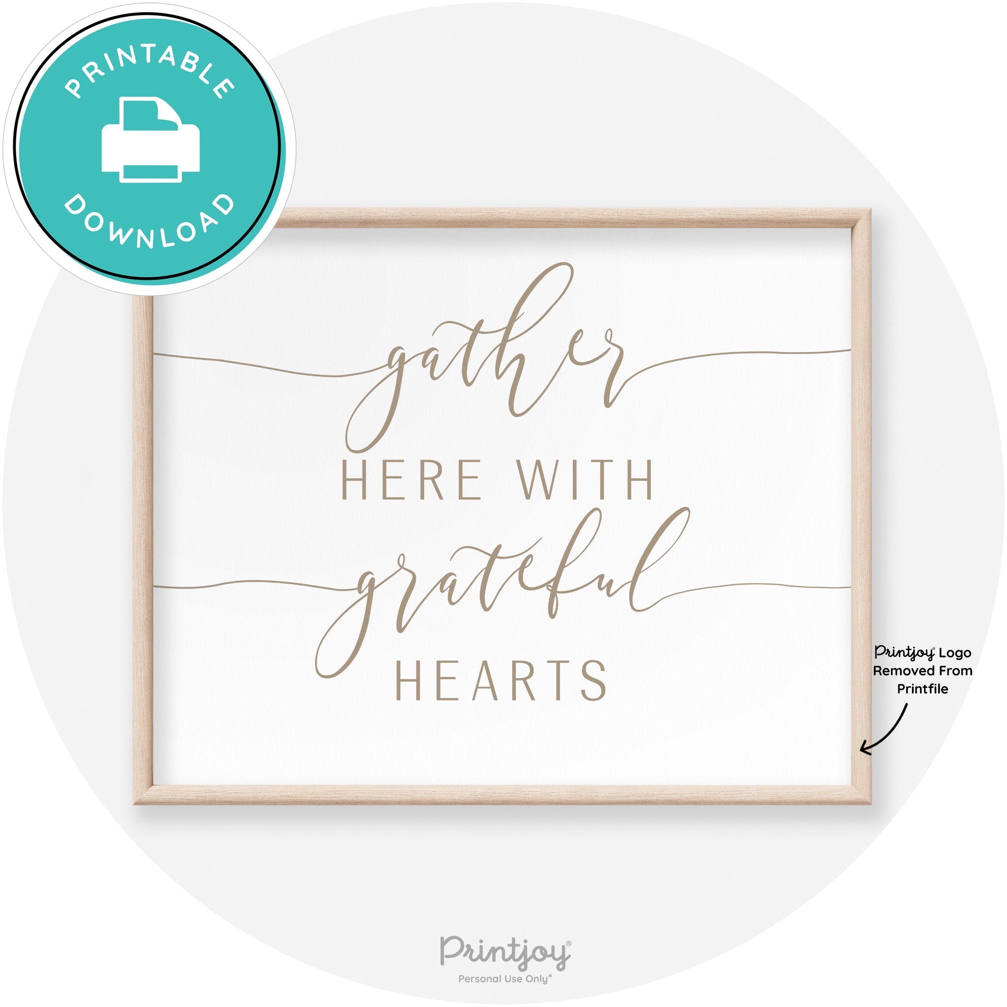 Gather Here Grateful Hearts Thanksgiving Transitional Art Free Printable - Printjoy