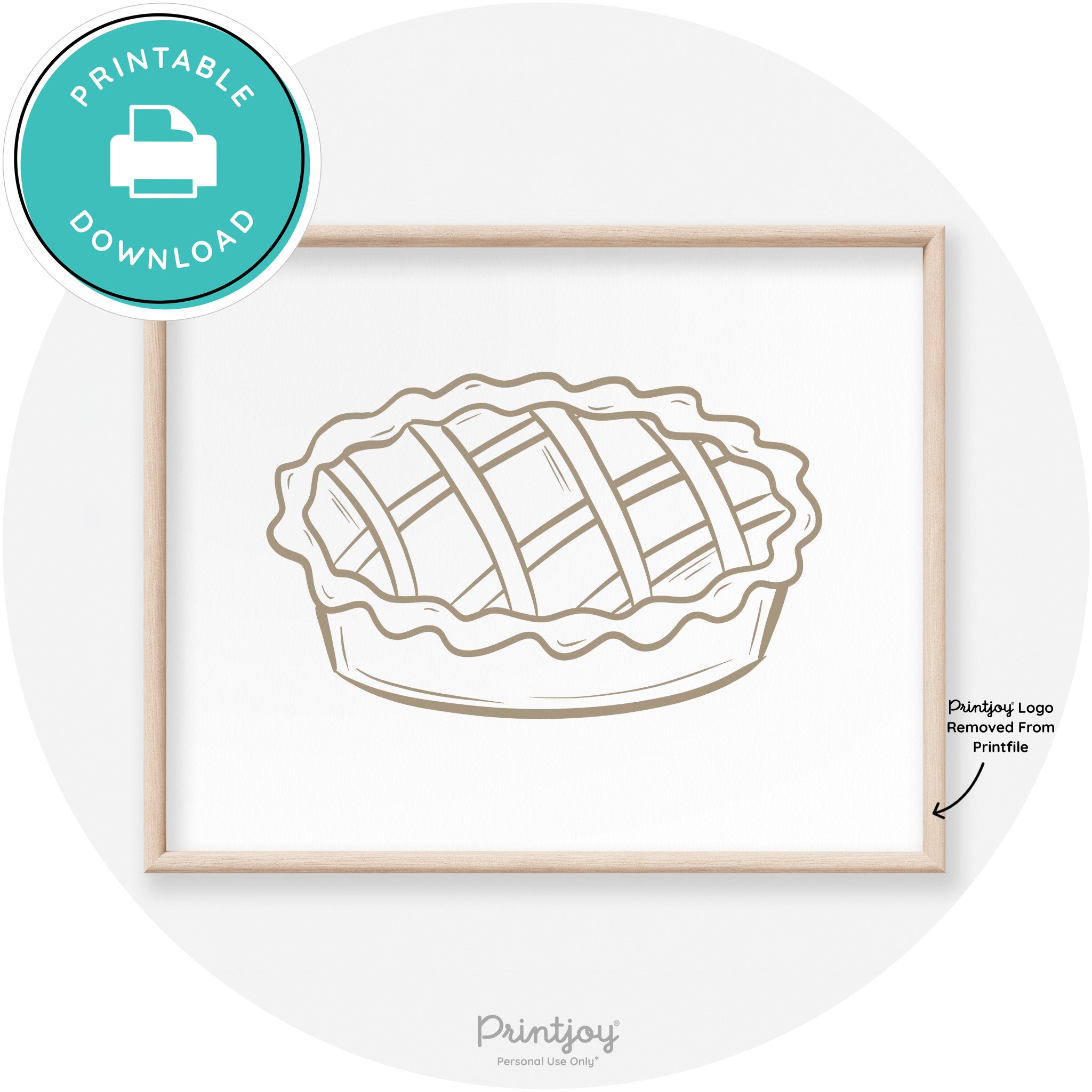 Pie Drawing Thanksgiving Modern Transitional Wall Art Free Printable - Printjoy