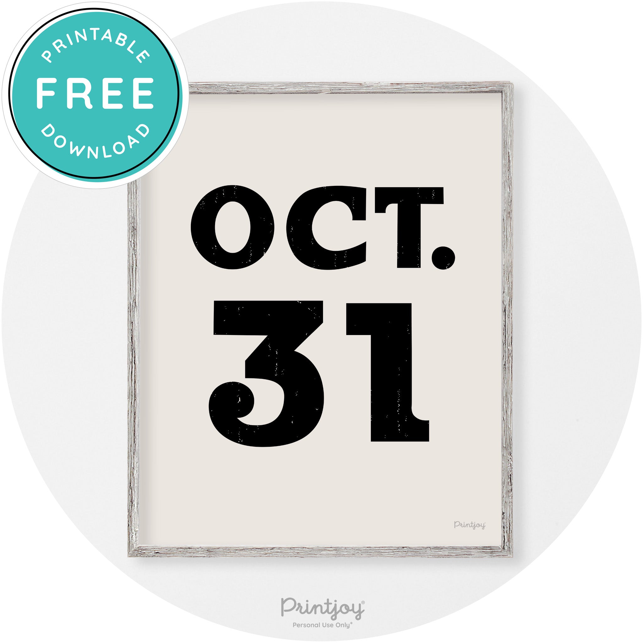 October 31 Halloween Day Vintage Halloween Wall Art Free Printable - Printjoy