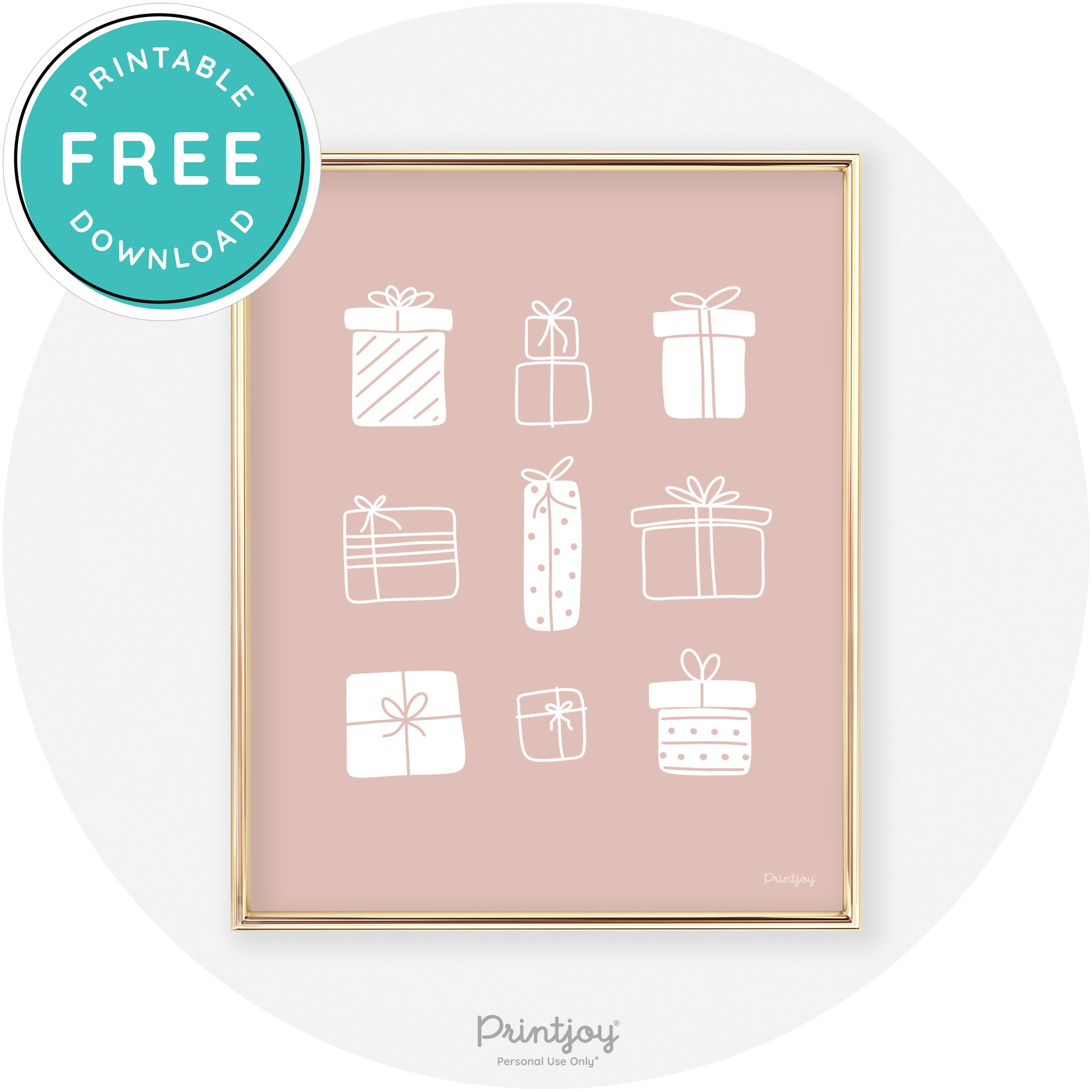 Presents Christmas Gifts Cute Modern Chic Wall Art Free Printable - Printjoy