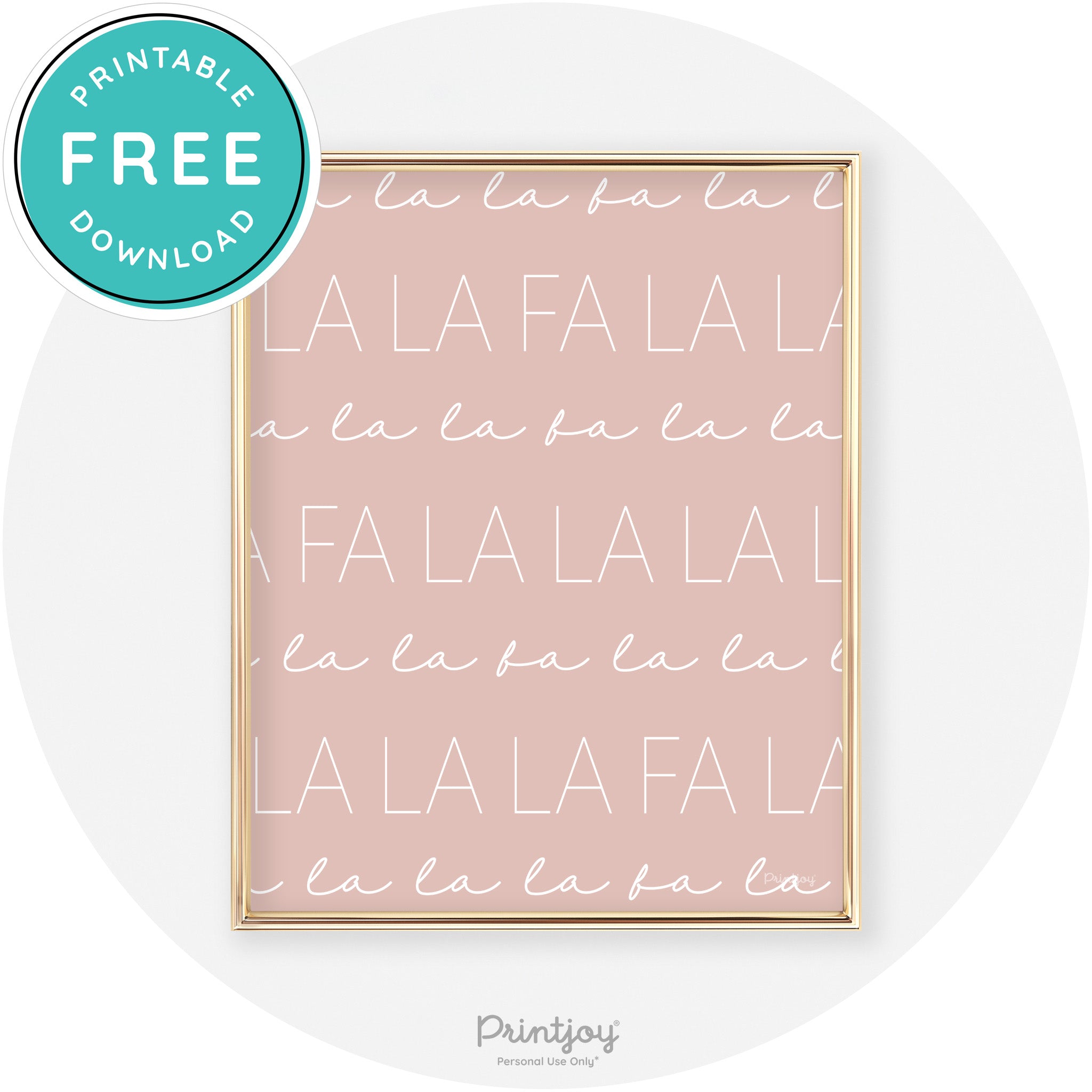 Fa La La Pattern Cute Modern Chic Wall Art Decor Free Printable - Printjoy