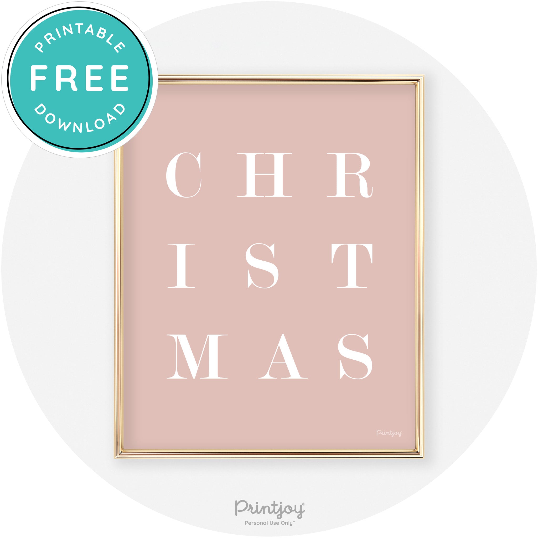 Christmas Typography Cute Modern Chic Decor Wall Art Free Printable - Printjoy