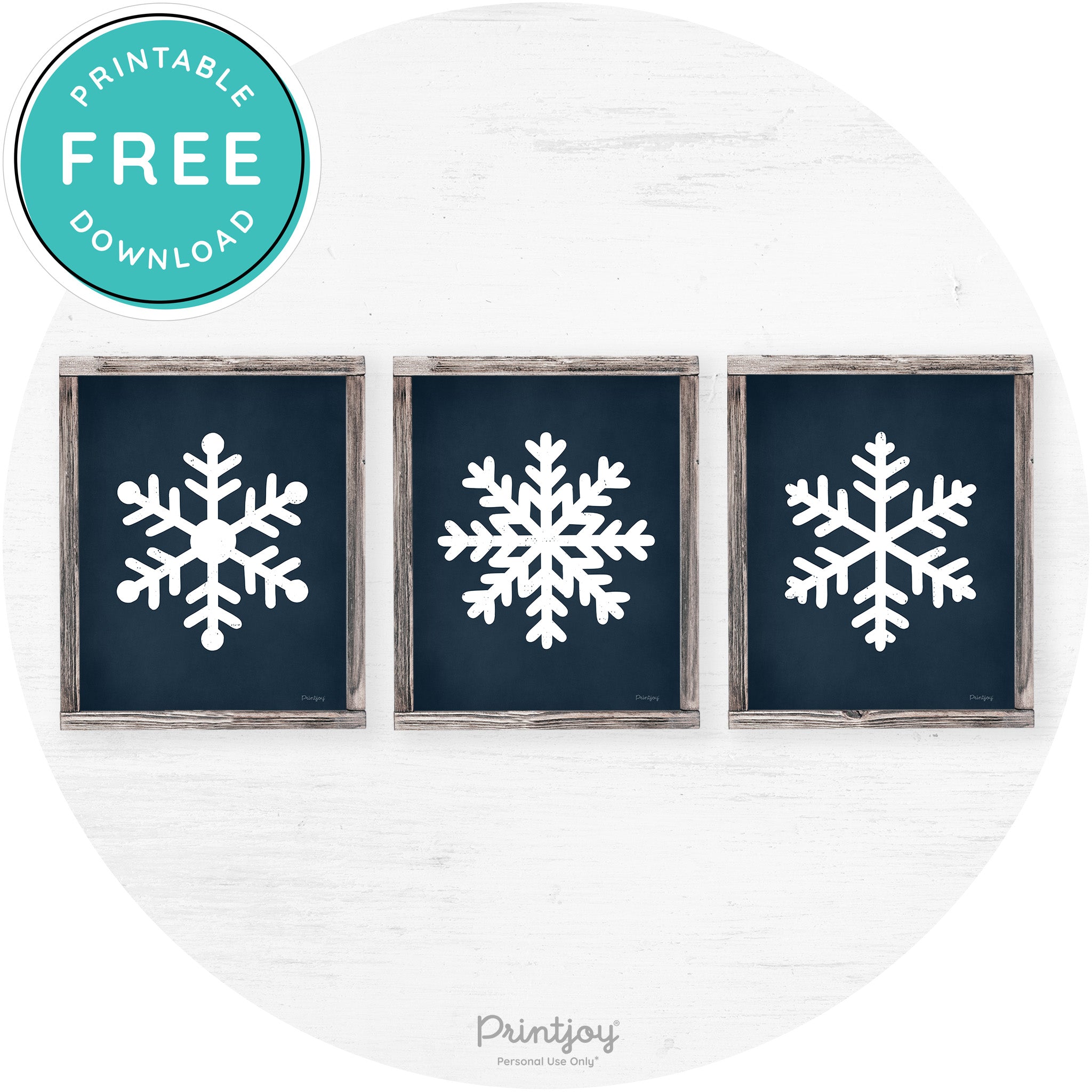 Snowflake Silhouettes Set Of 3 Winter Farmhouse Wall Art Free Printable