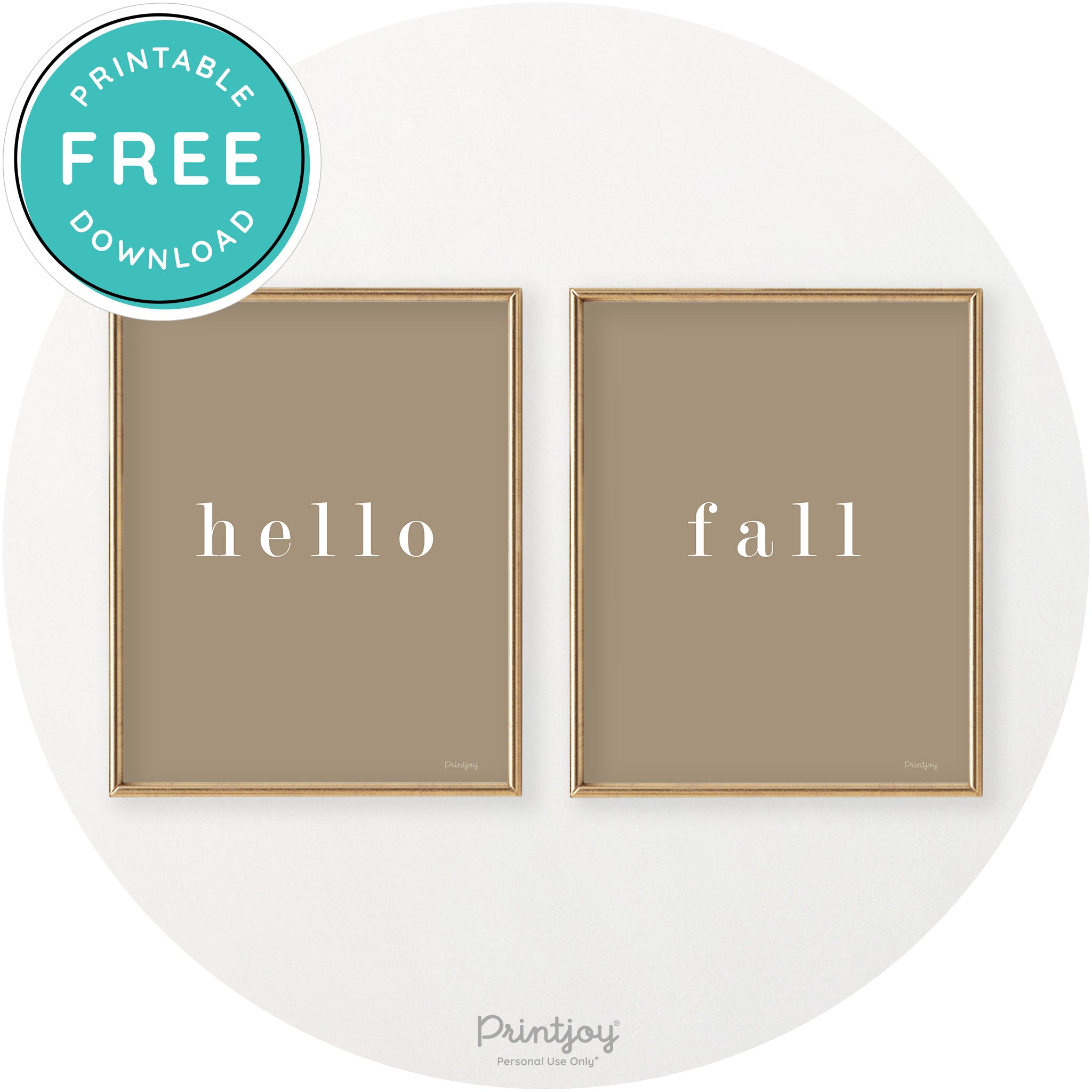 Hello Fall Set Of 2 Simple Modern Chic Wall Art Decor Free Printable - Printjoy