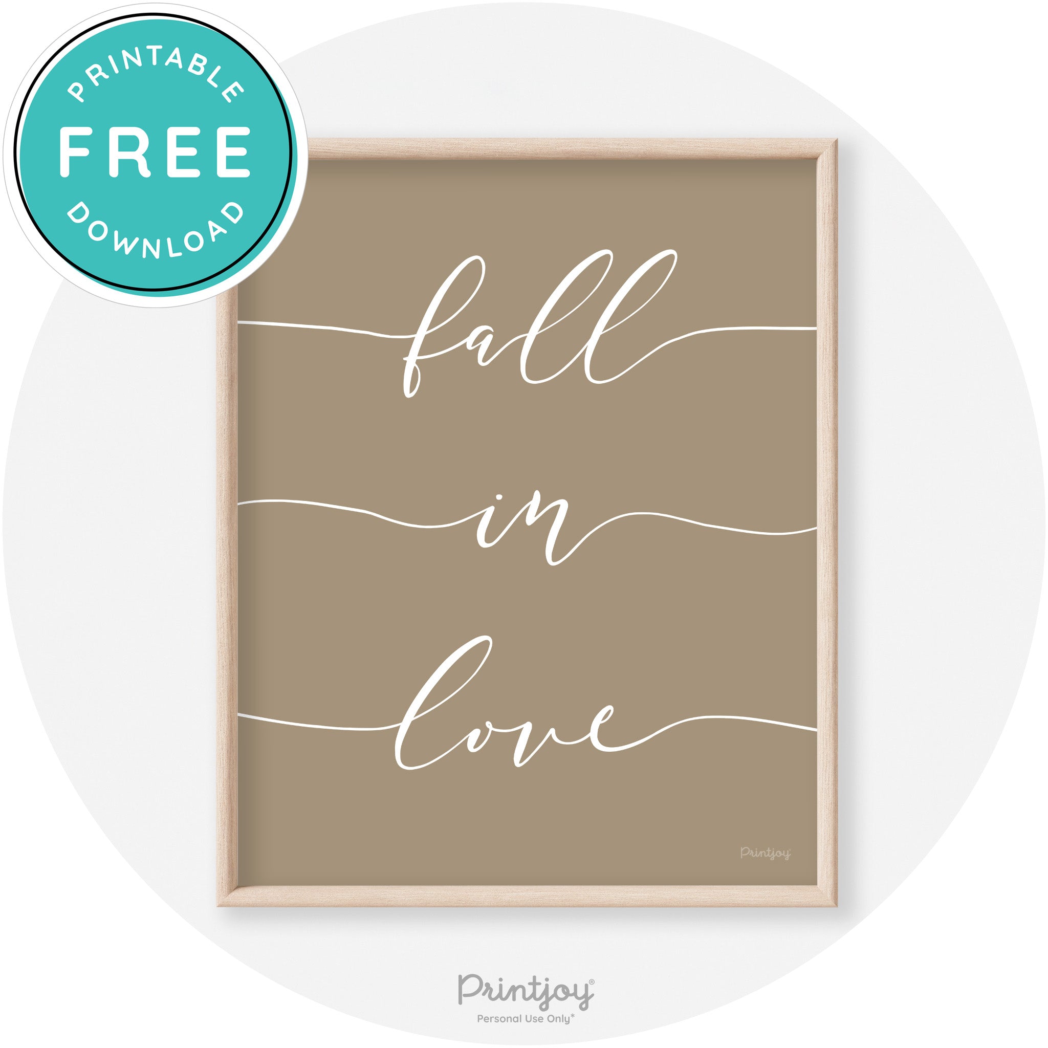Fall In Love Autumn Modern Transitional Wall Art Decor Free Printable - Printjoy
