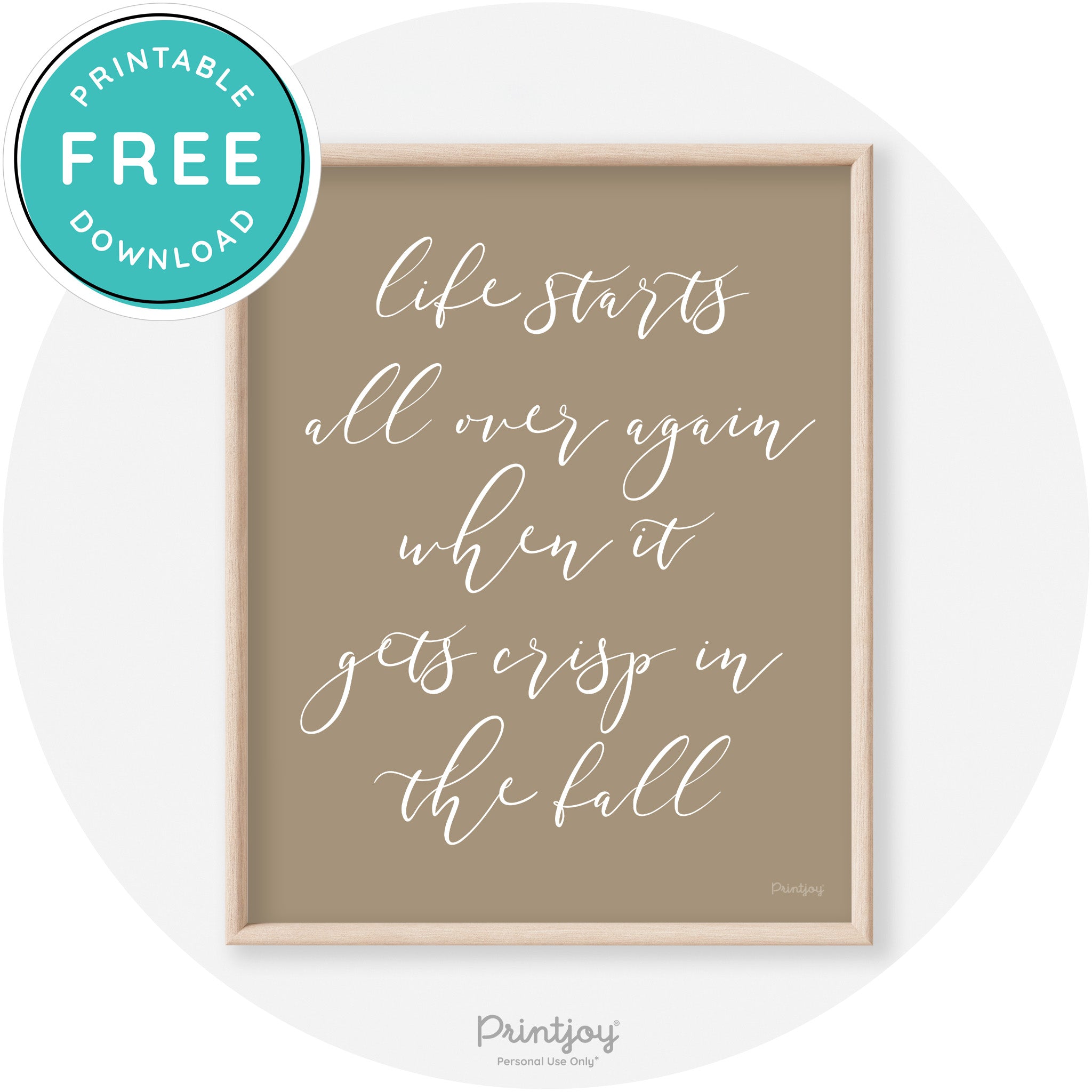 Fall Quote Modern Transitional Decor Wall Art Free Printable - Printjoy
