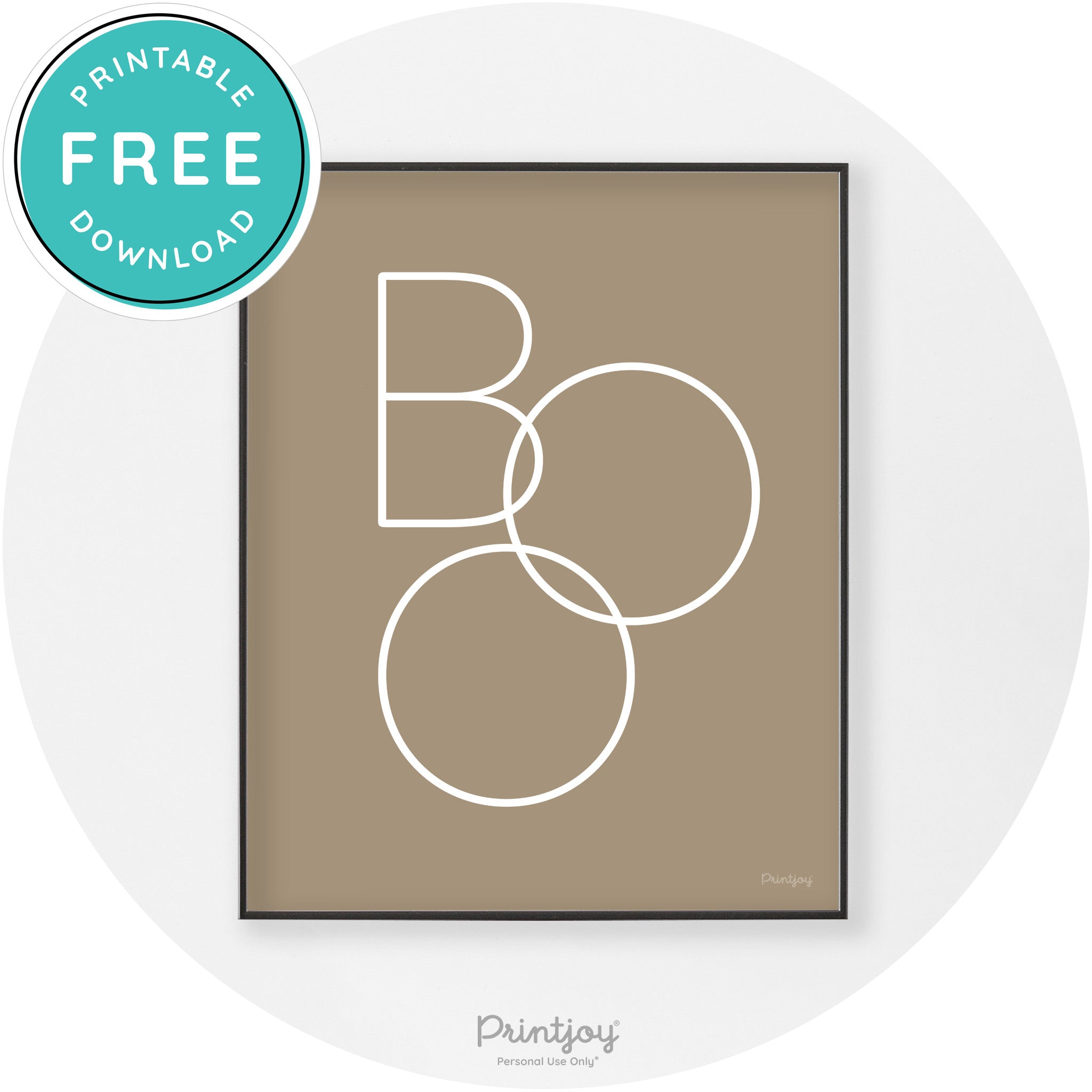 Halloween Cute Boo Modern Chic Wall Art Decor Printable - Printjoy
