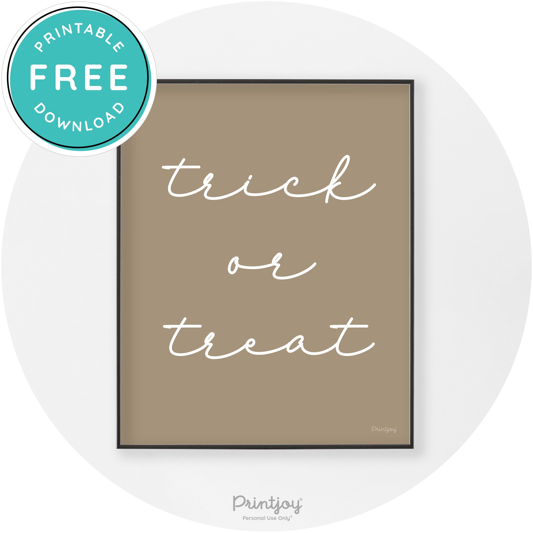 Halloween Cute Trick Or Treat Modern Chic Wall Art Printable - Printjoy