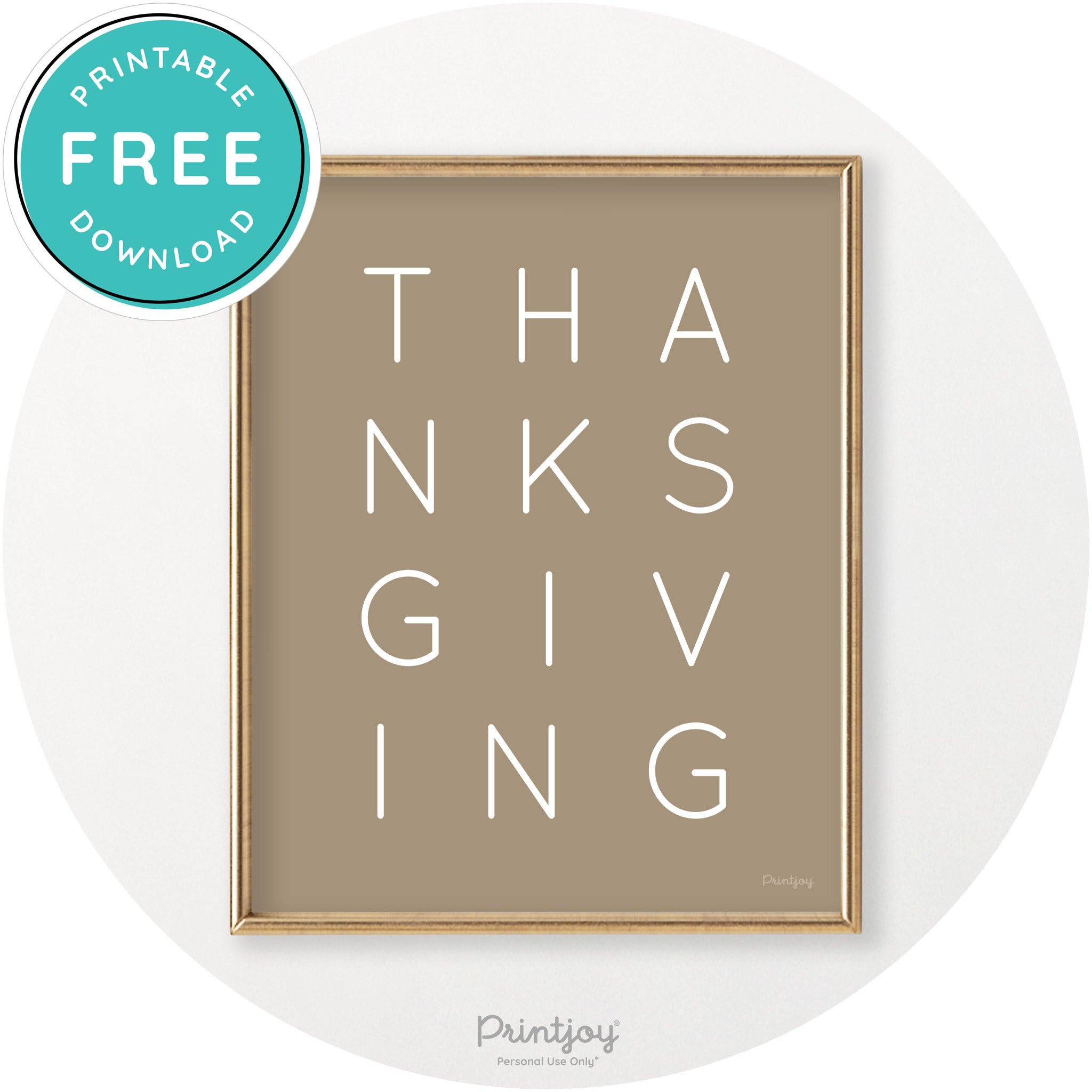 Thanksgiving Cute Typography Modern Chic Wall Art Printable - Printjoy