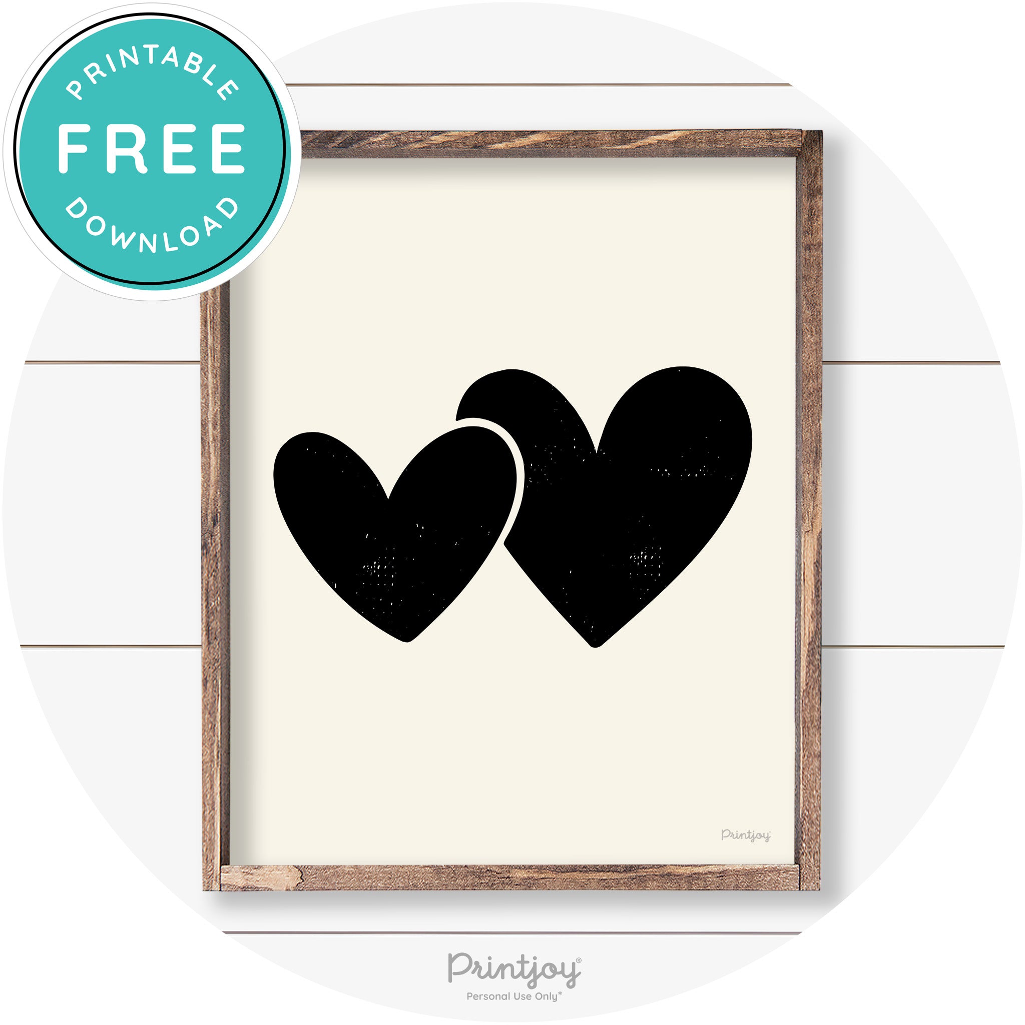 Heart Silhouettes Cute Couples Farmhouse Wall Art Free Printable