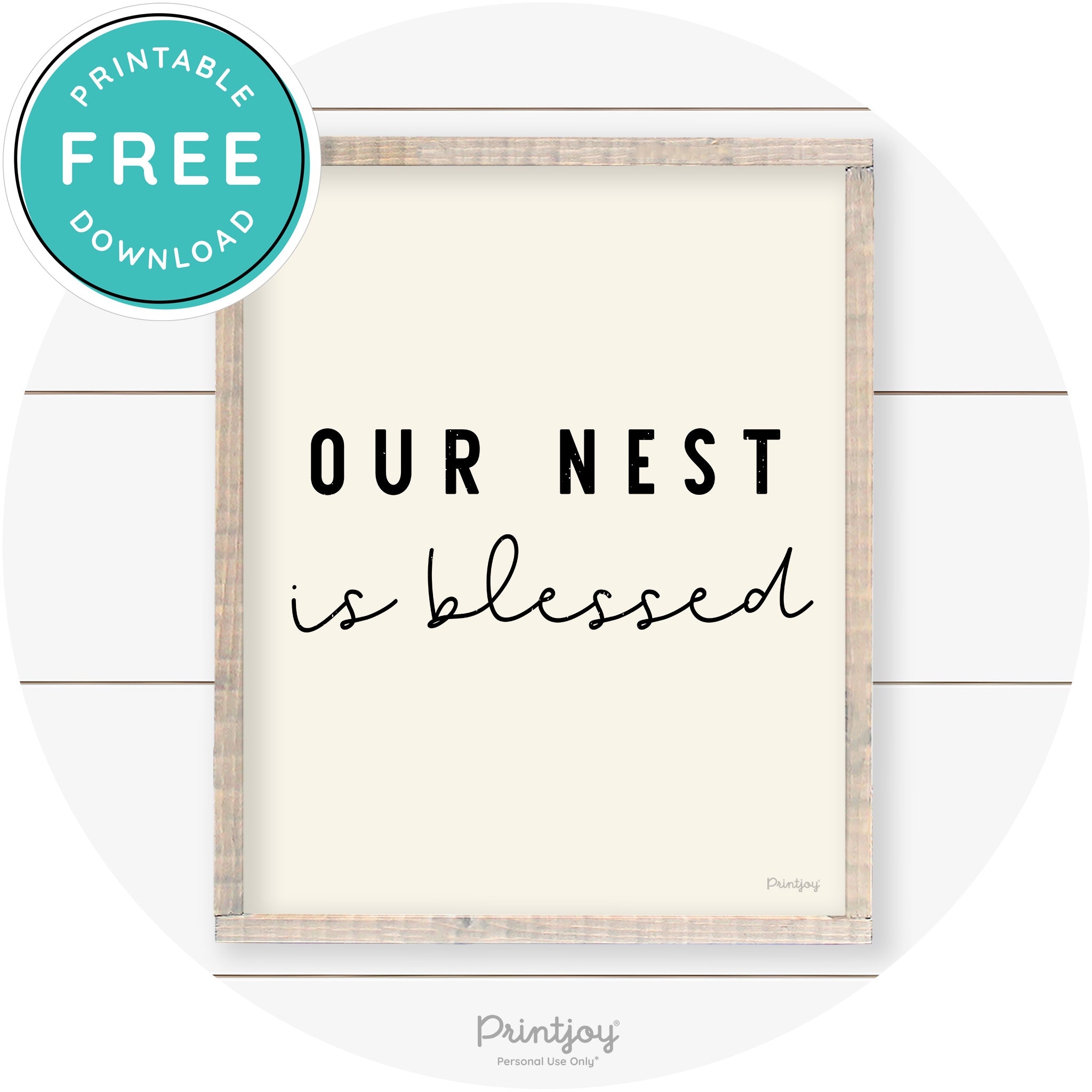 Our Nest Is Blessed Farmhouse Living Room Wall Art Free Printable - Printjoy