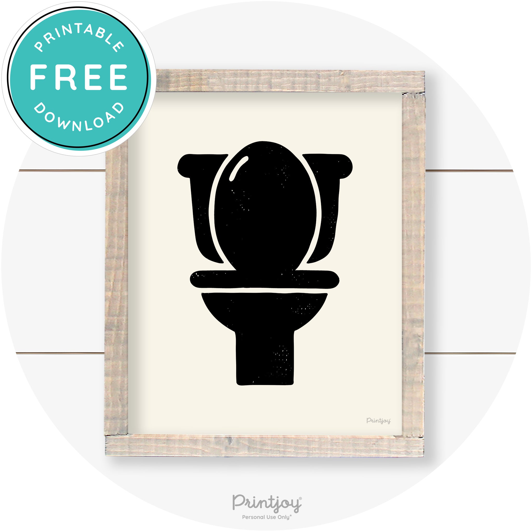 Toilet Seat Bathroom Sign Farmhouse Wall Art Decor Free Printable