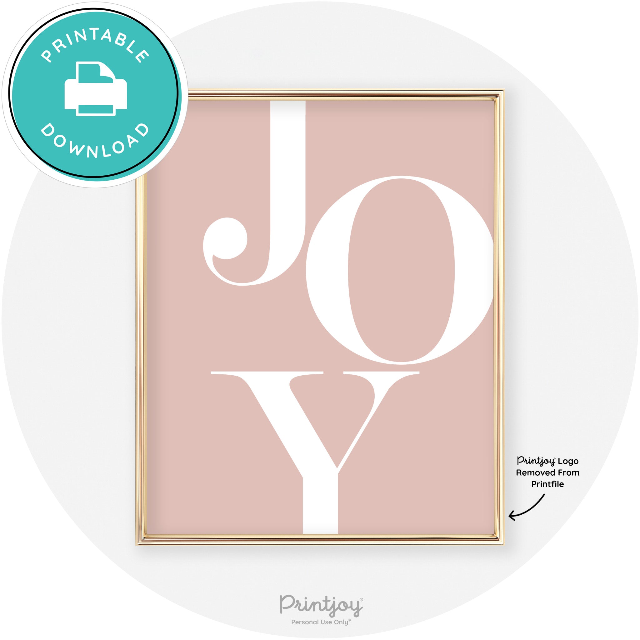 Joy Typography Cute Simple Modern Wall Art Decor Free Printable - Printjoy