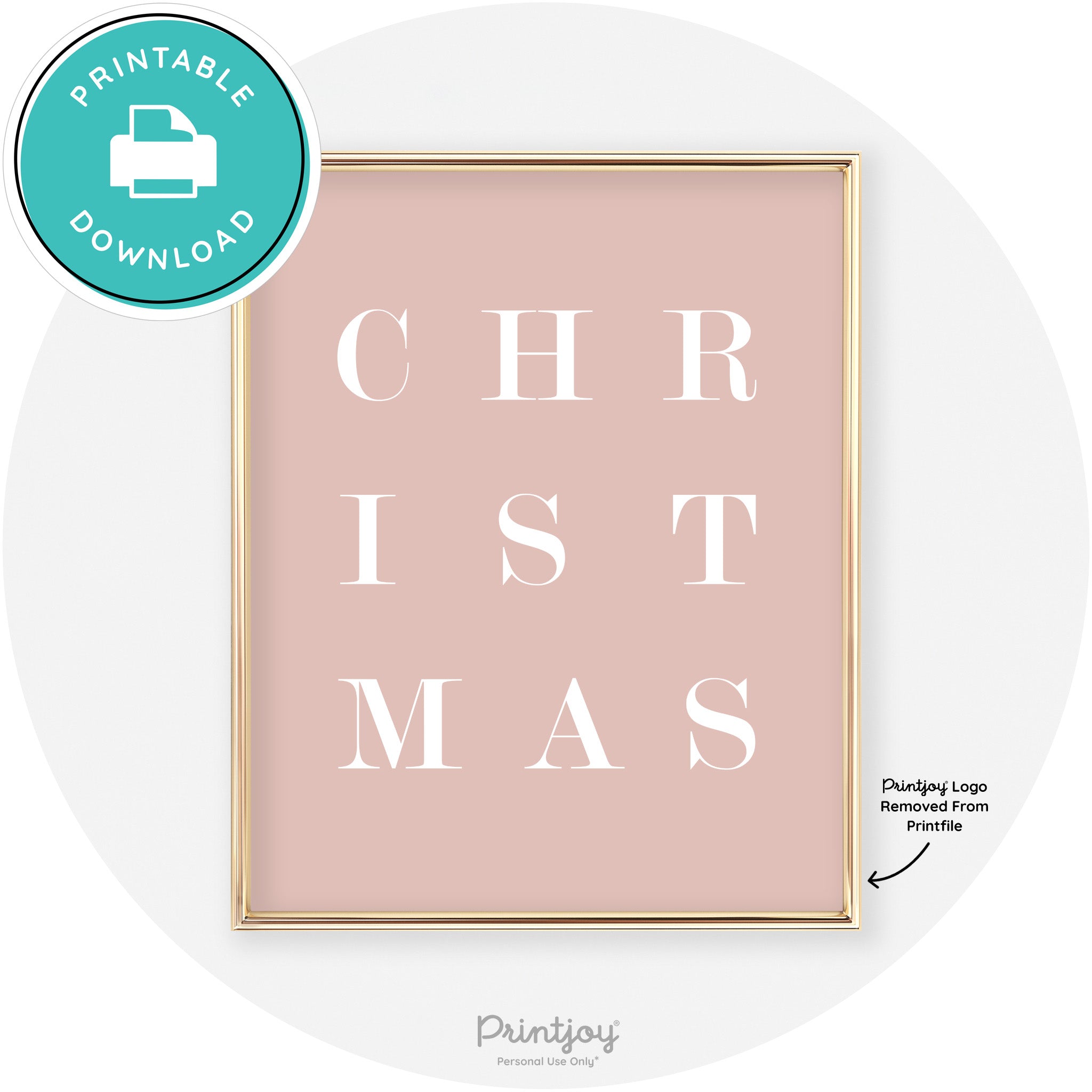 Christmas Typography Cute Modern Chic Decor Wall Art Free Printable - Printjoy