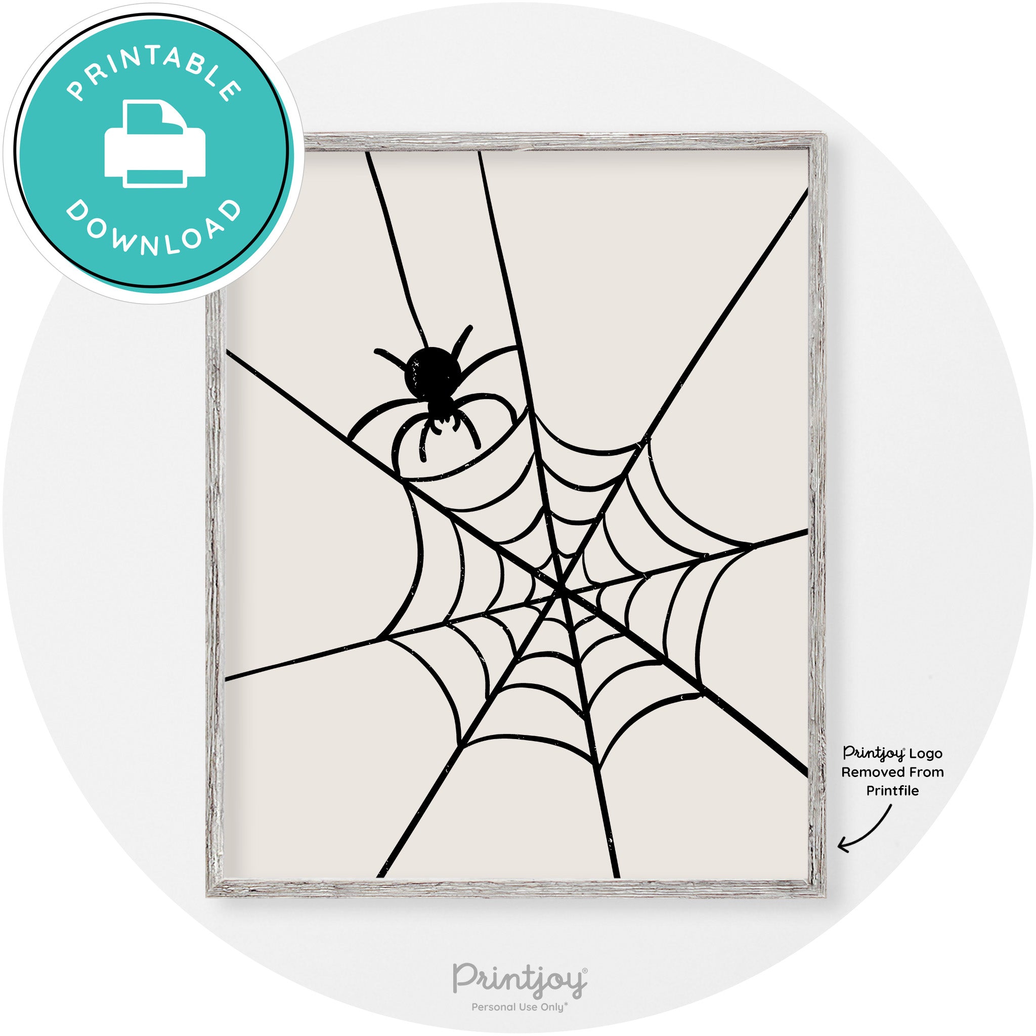Halloween Spider Web Modern Vintage Wall Art Free Printable - Printjoy