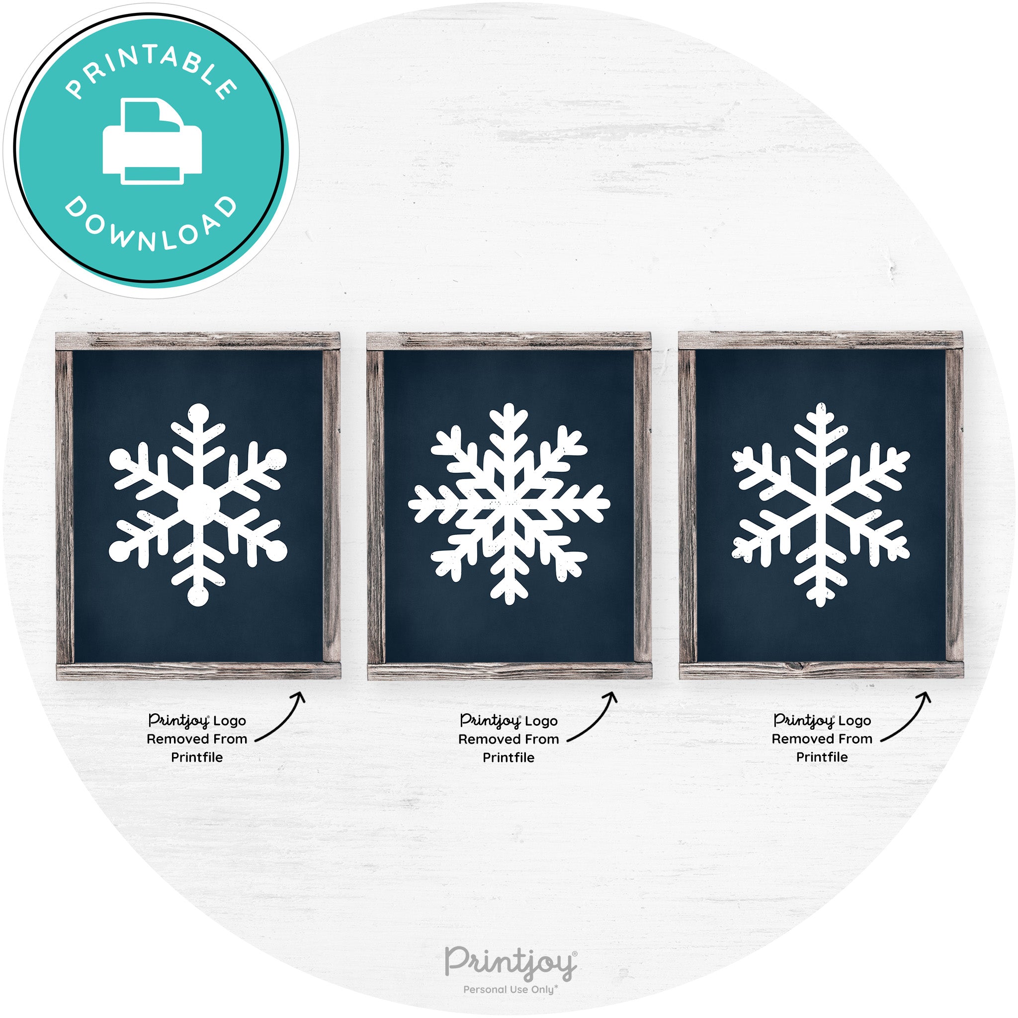 Snowflake Silhouettes Set Of 3 Winter Farmhouse Wall Art Free Printable