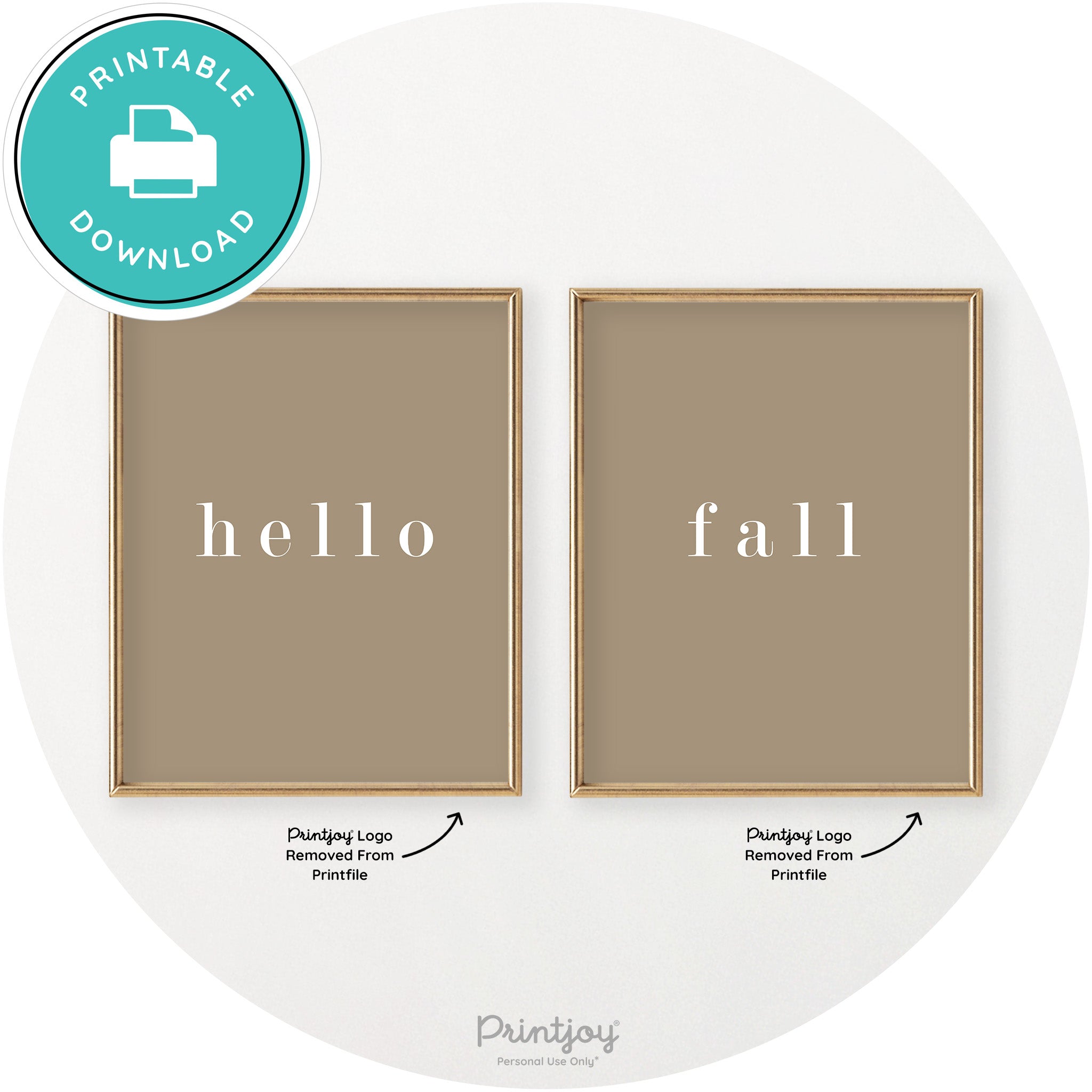 Hello Fall Set Of 2 Simple Modern Chic Wall Art Decor Free Printable - Printjoy