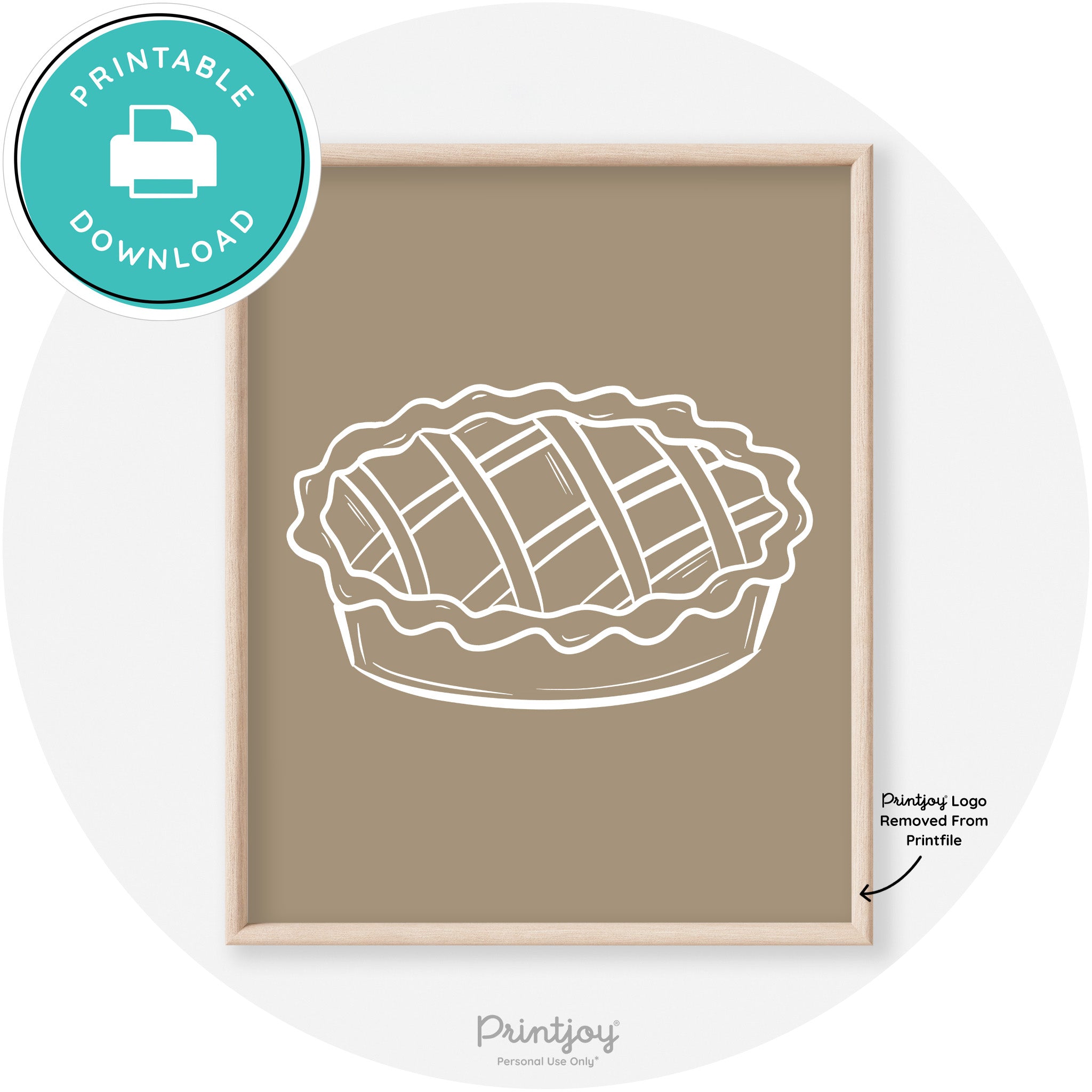 Pie Drawing Thanksgiving Modern Transitional Wall Art Free Printable - Printjoy