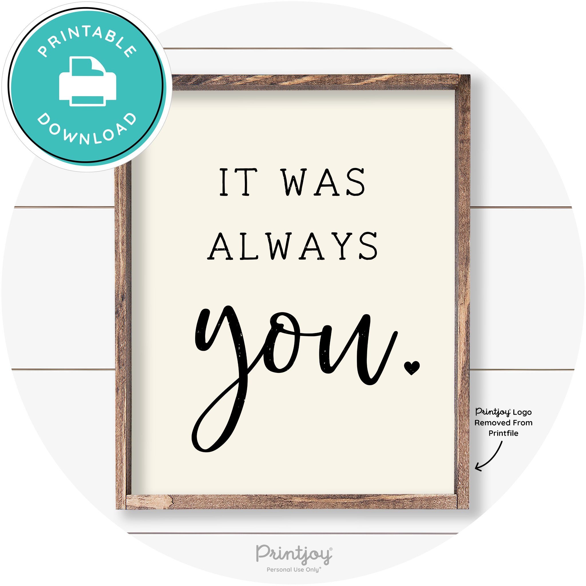 It Was Always You Cute Couples Farmhouse Wall Art Free Printable