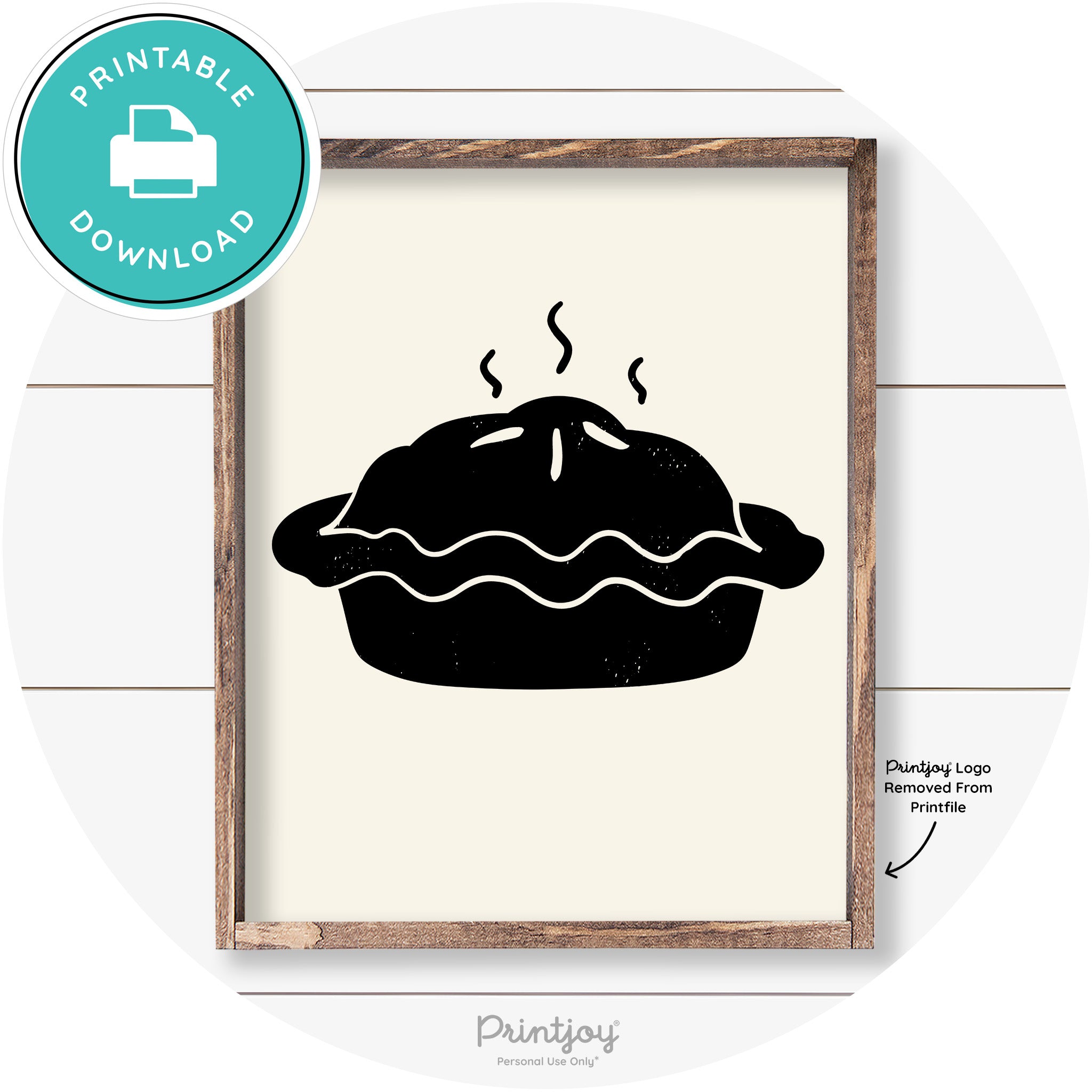 Pie Thanksgiving Desert Cute Farmhouse Wall Art Decor Free Printable - Printjoy