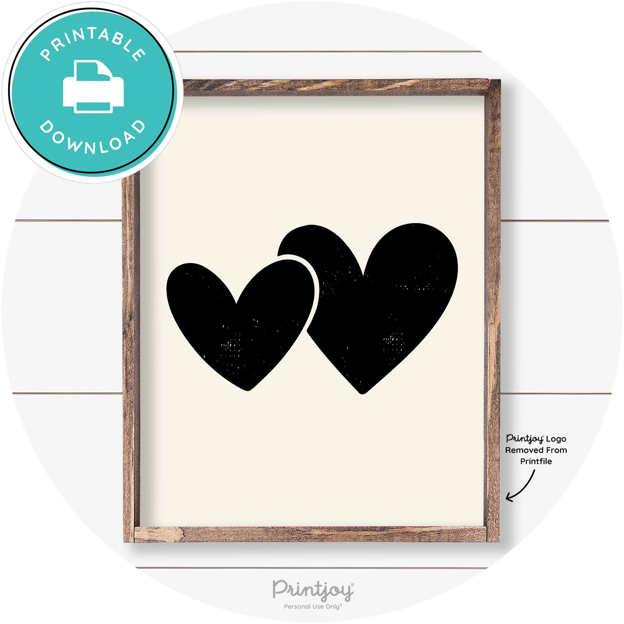 Heart Silhouettes Cute Couples Farmhouse Wall Art Free Printable