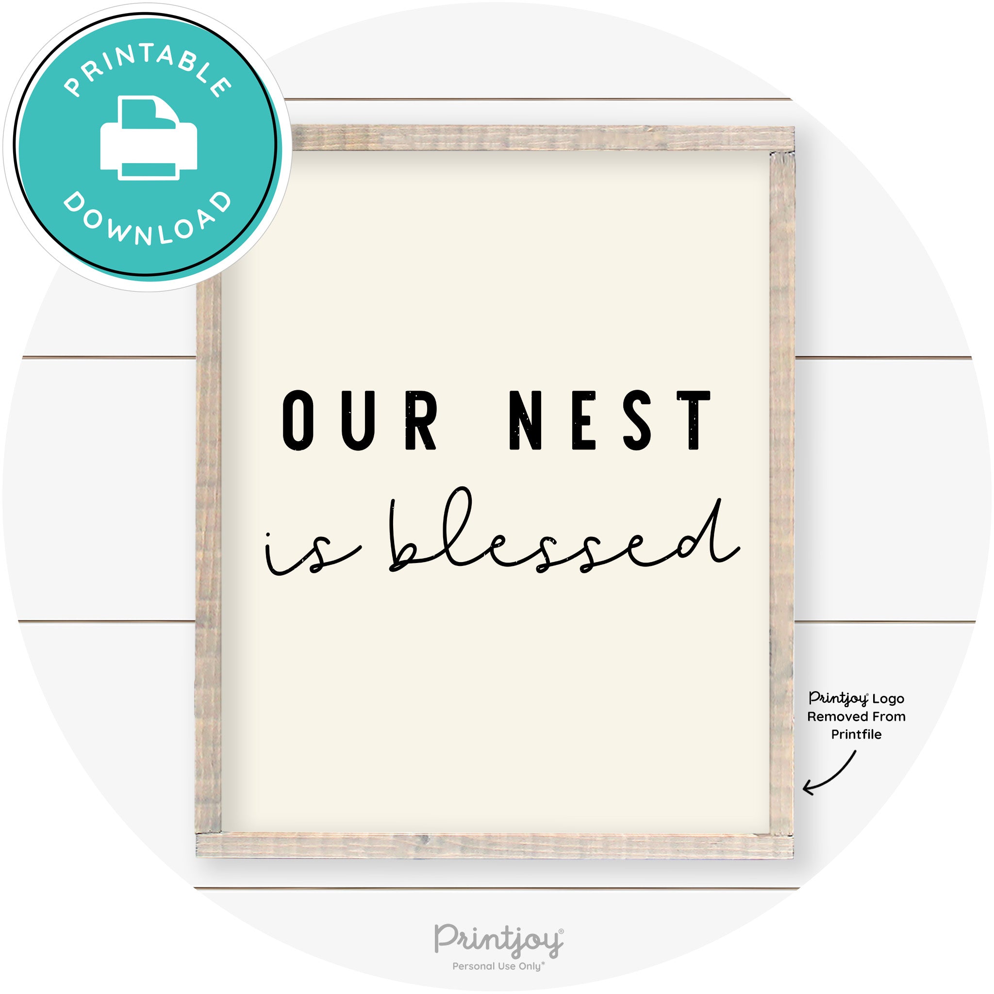 Our Nest Is Blessed Farmhouse Living Room Wall Art Free Printable - Printjoy