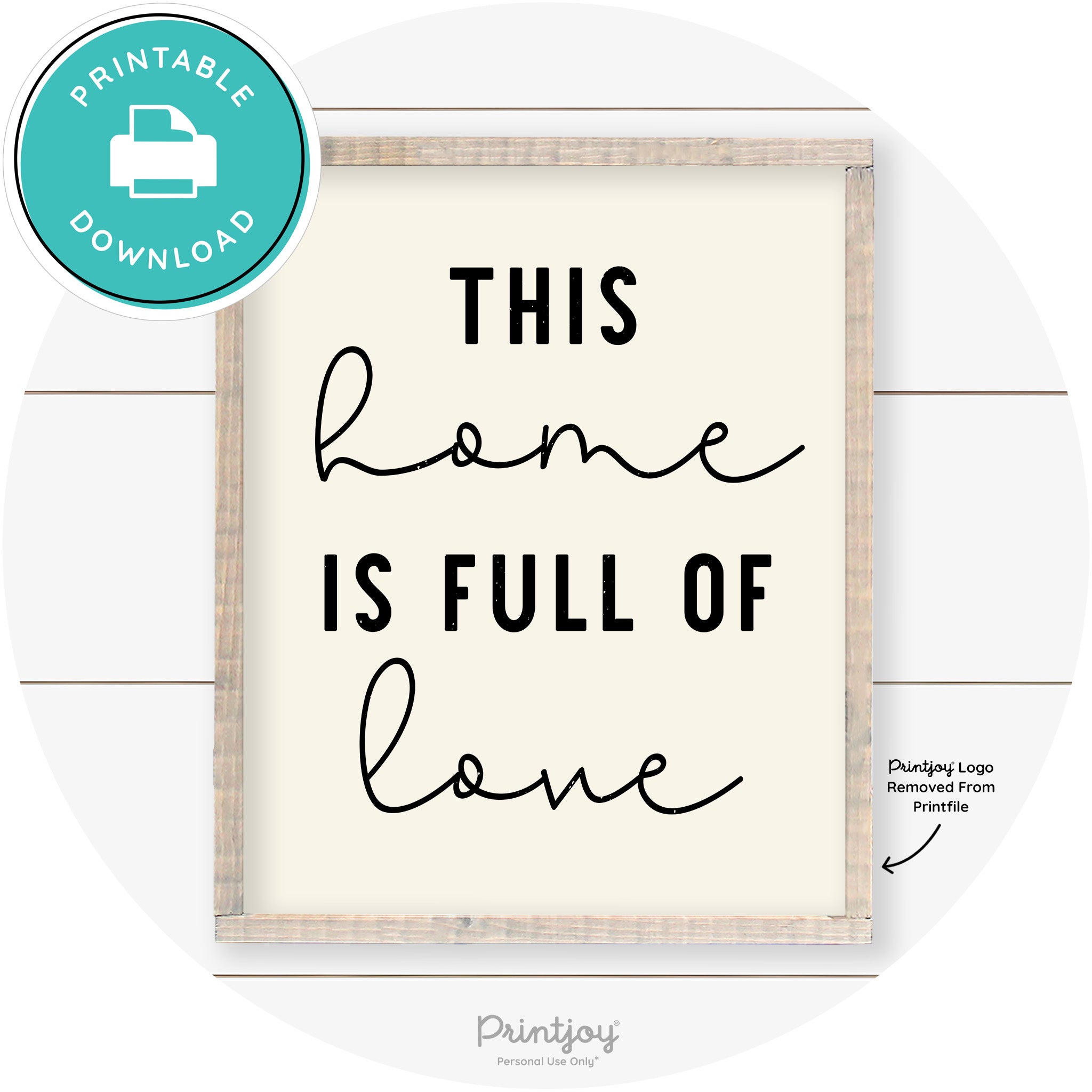 This Home Is Love Farmhouse Living Room Wall Art Free Printable - Printjoy