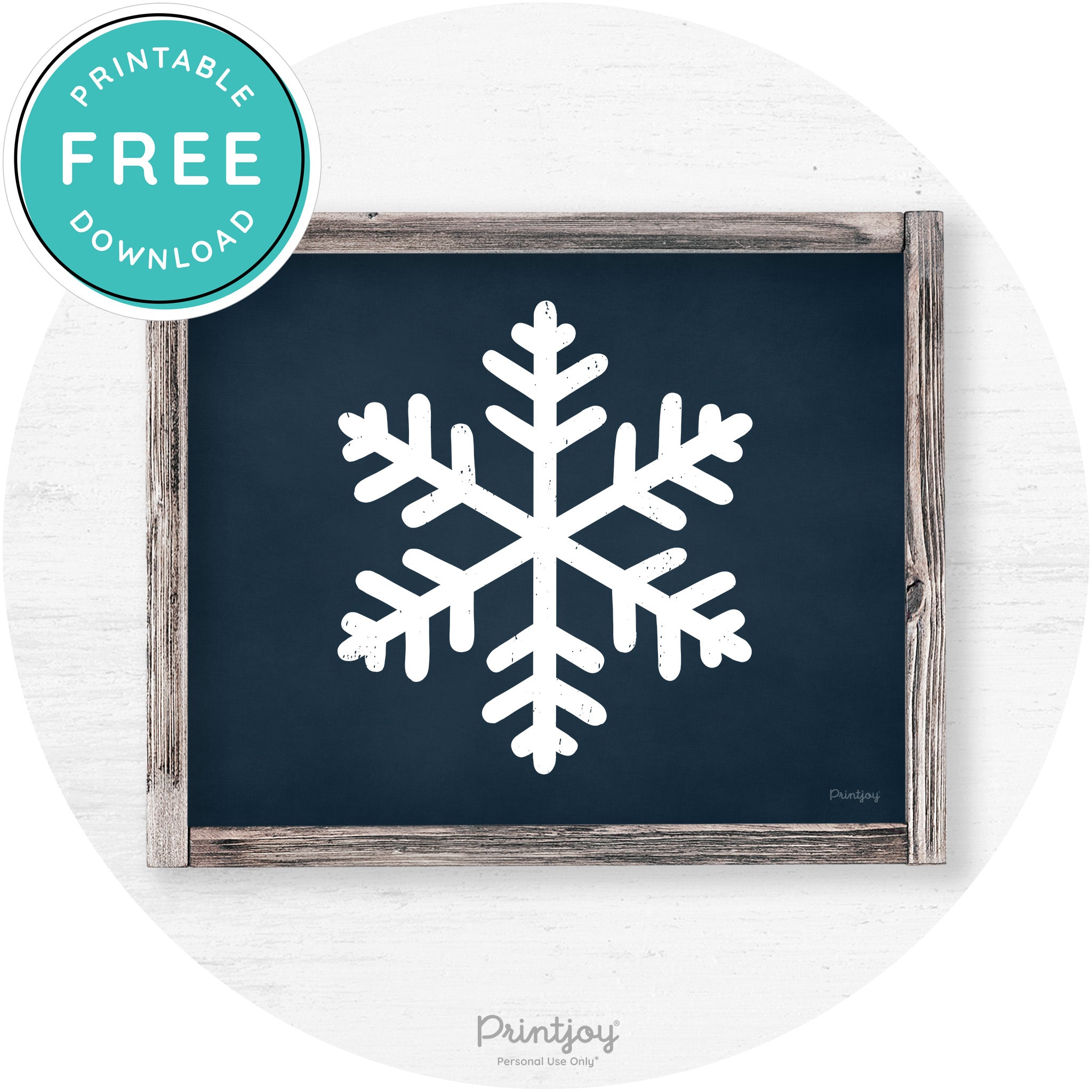 Snowflake Silhouette Winter Farmhouse Wall Art Decor Free Printable - Printjoy