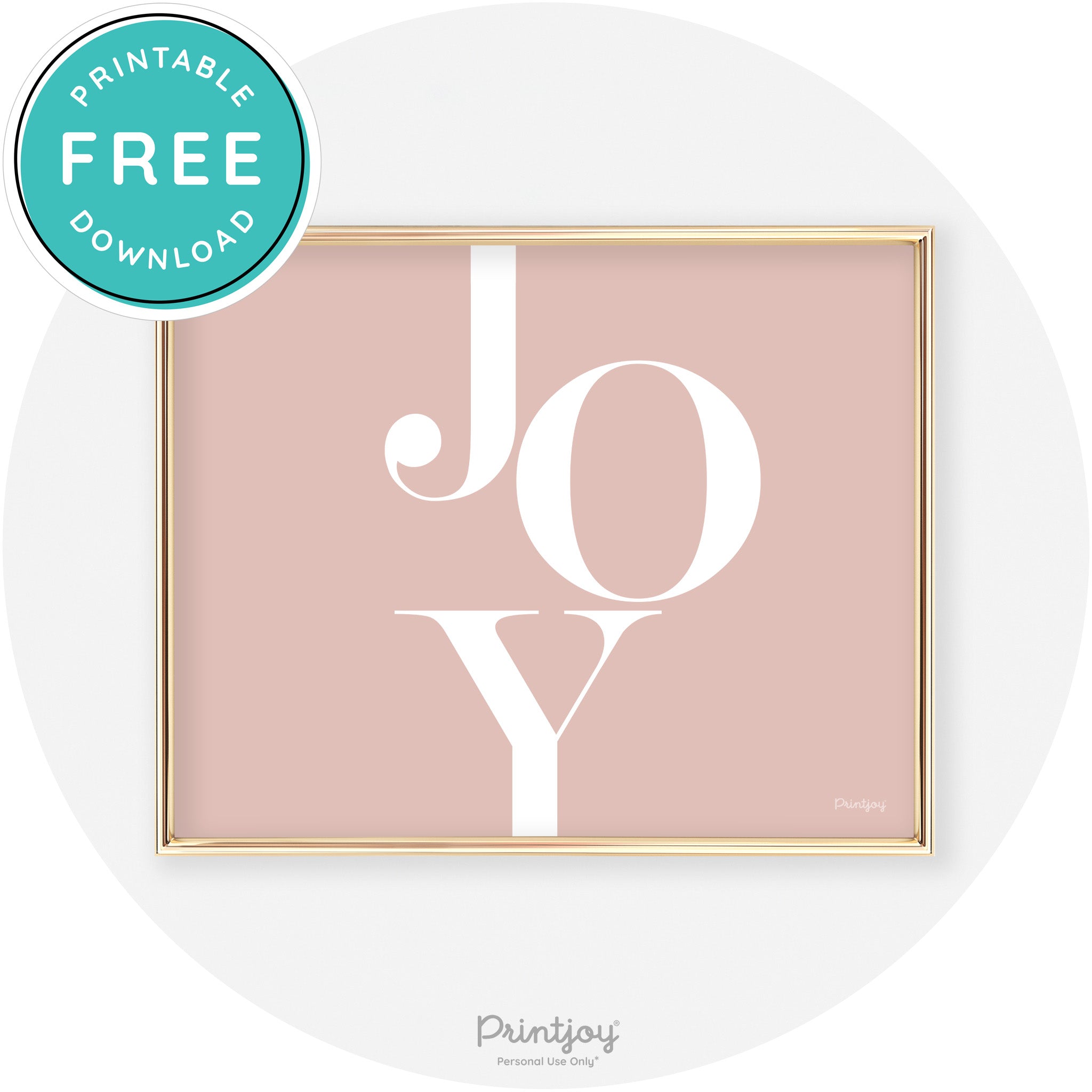Joy Typography Cute Simple Modern Wall Art Decor Free Printable - Printjoy