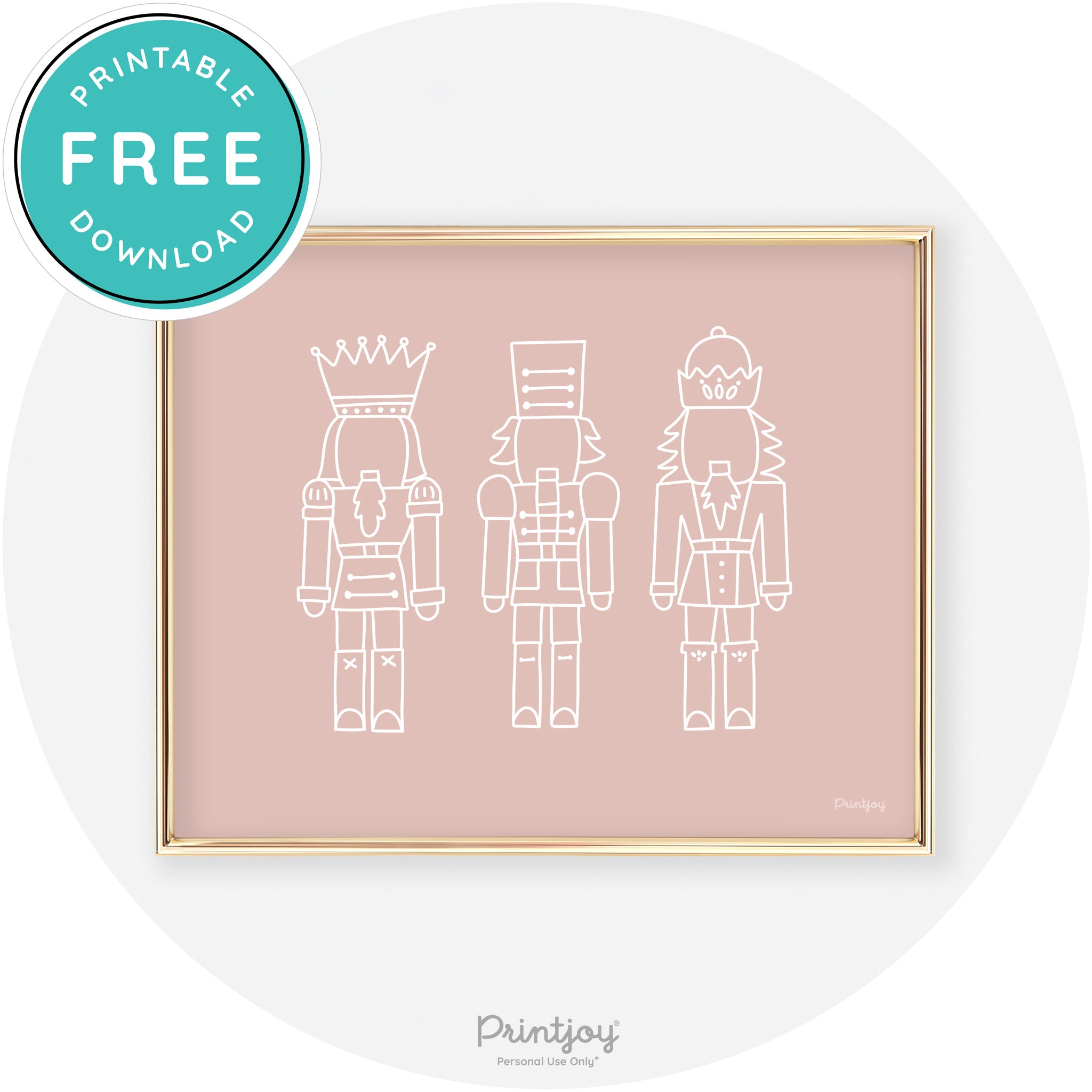 Nutcrackers Line Art Cute Modern Chic Wall Art Decor Free Printable - Printjoy