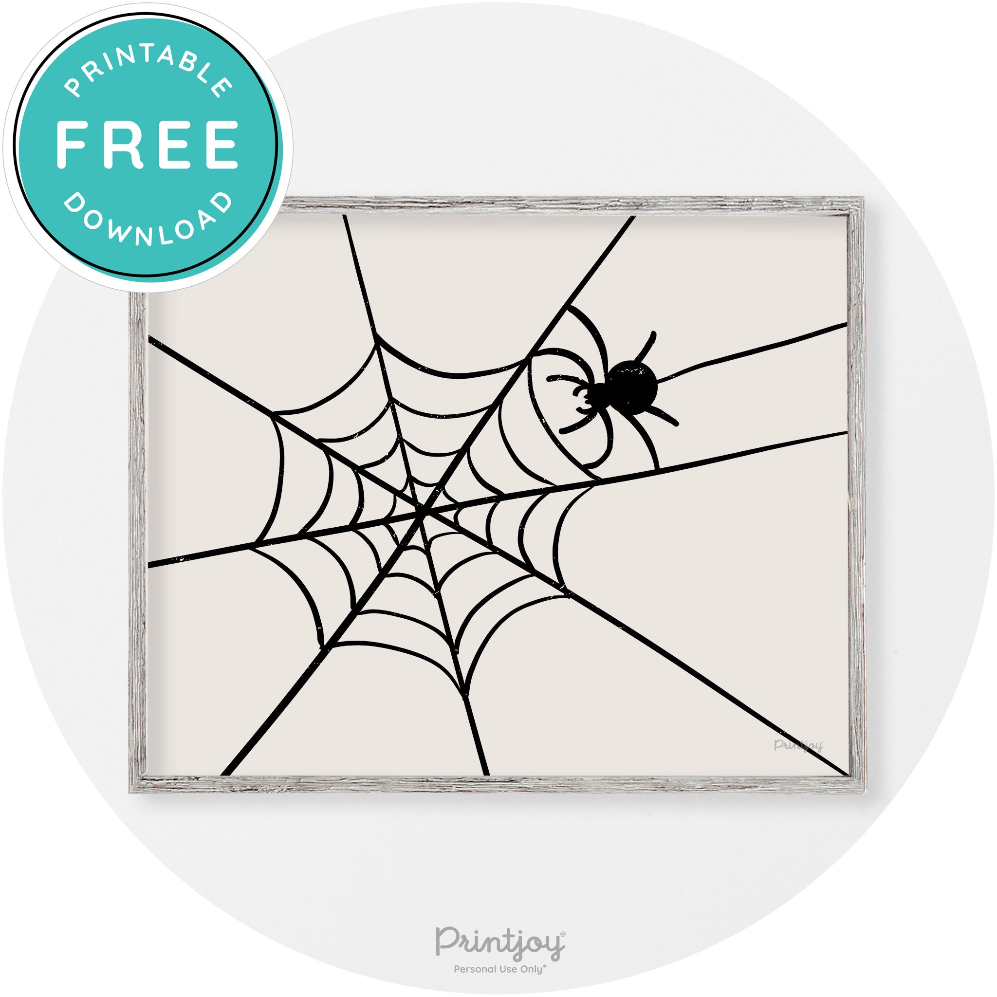 Halloween Spider Web Modern Vintage Wall Art Free Printable - Printjoy