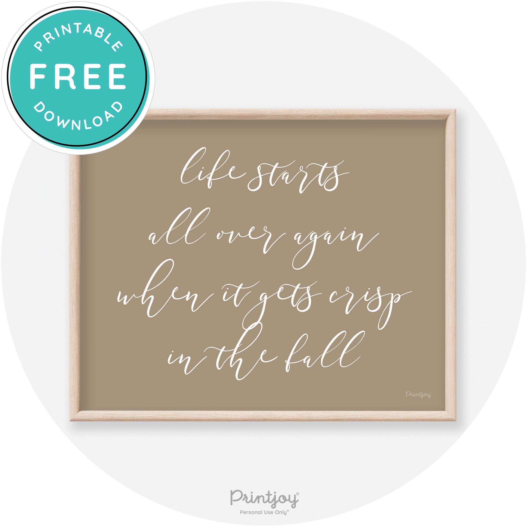 Fall Quote Modern Transitional Decor Wall Art Free Printable - Printjoy