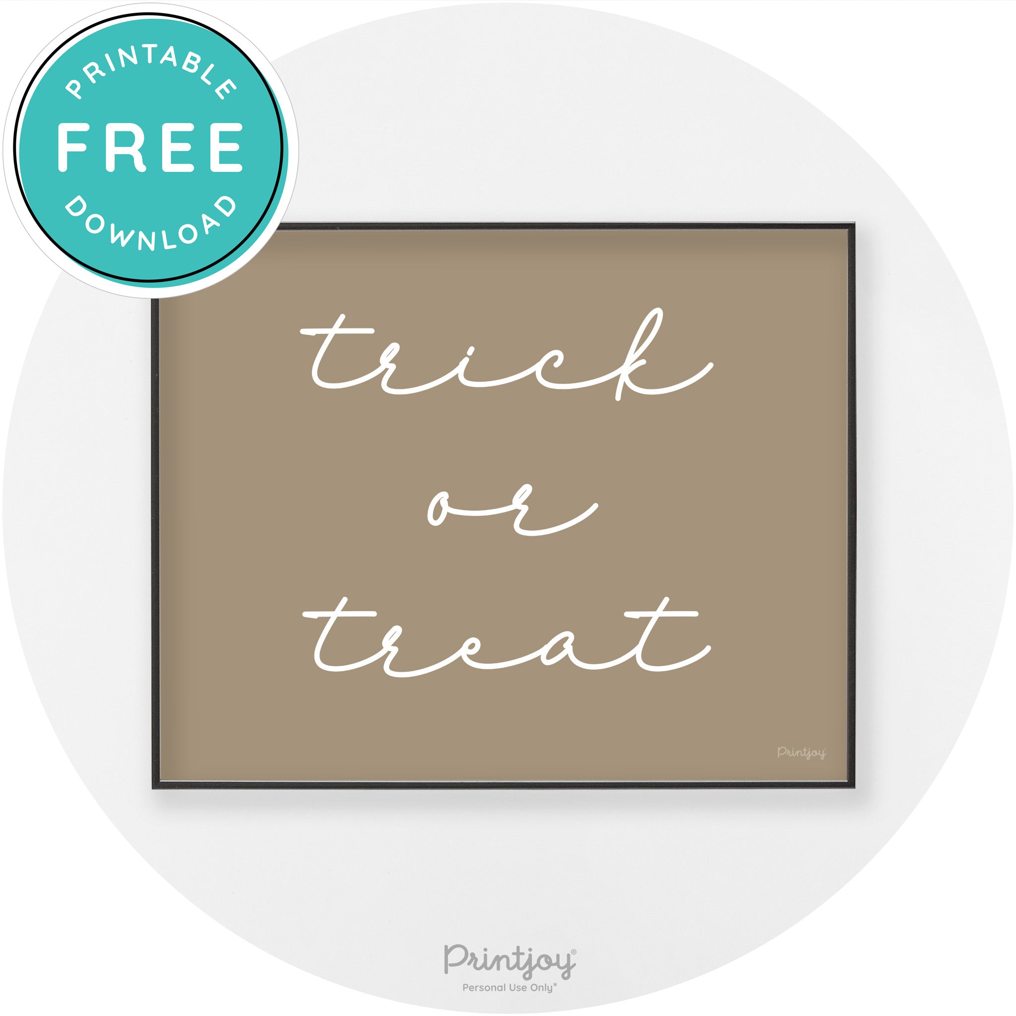 Halloween Cute Trick Or Treat Modern Chic Wall Art Printable - Printjoy
