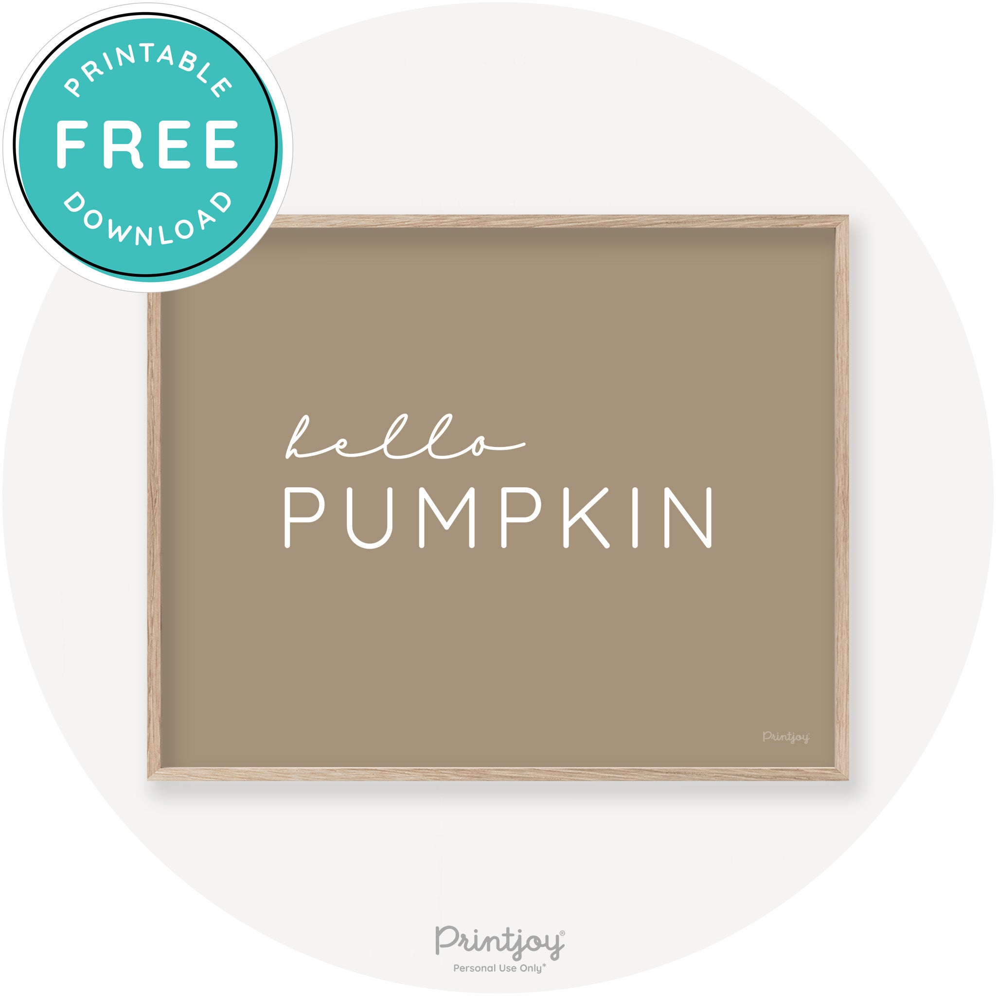 Hello Pumpkin Simple Cute Modern Chic Decor Wall Art Printable - Printjoy