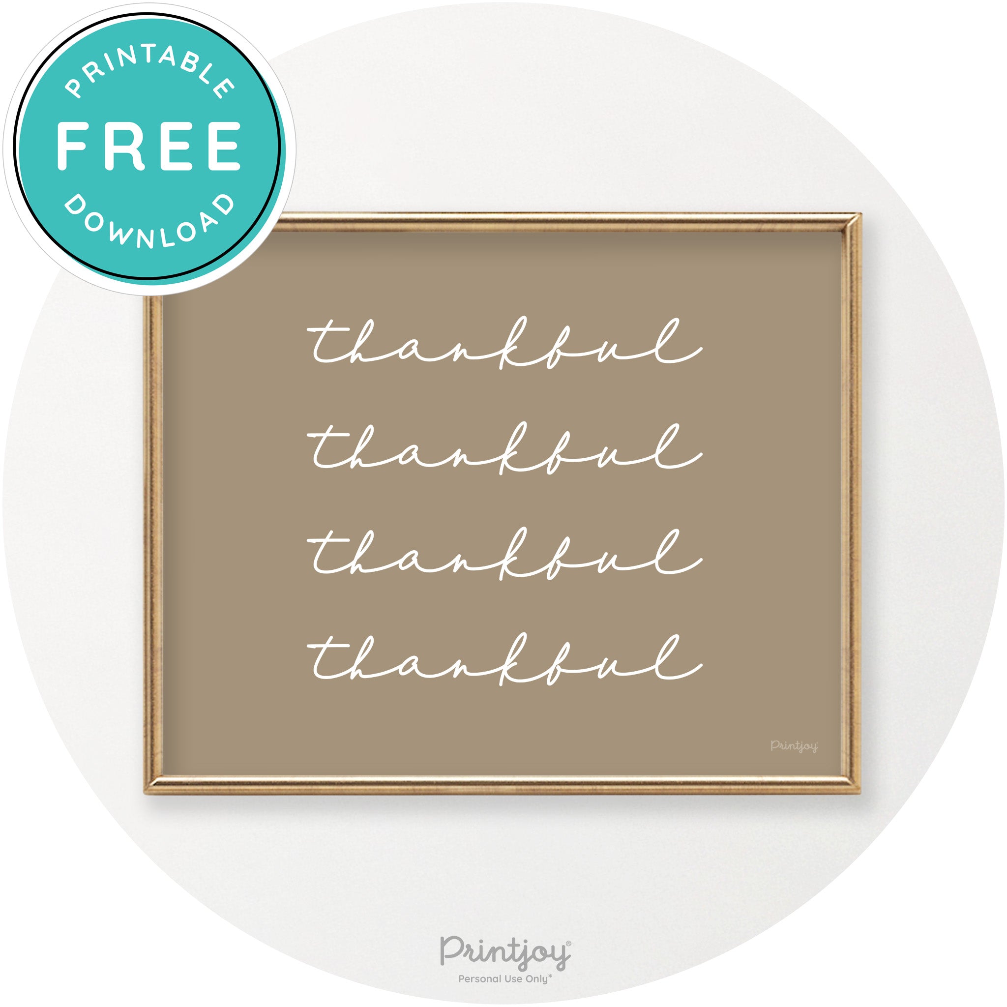 Thankful Pattern Cute Thanksgiving Modern Chic Wall Art Printable - Printjoy