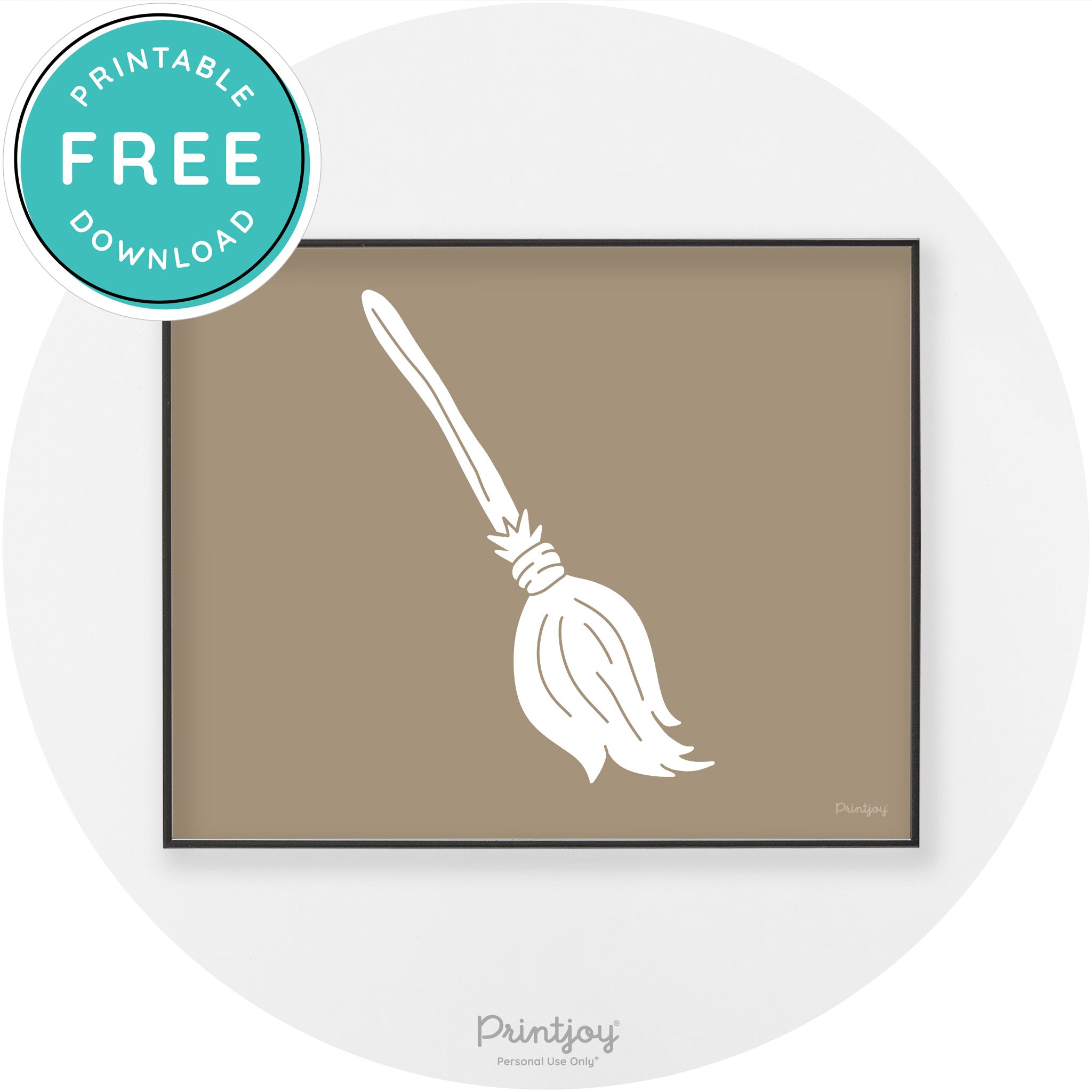Witches Broom Halloween Cute Modern Chic Wall Art Free Printable - Printjoy