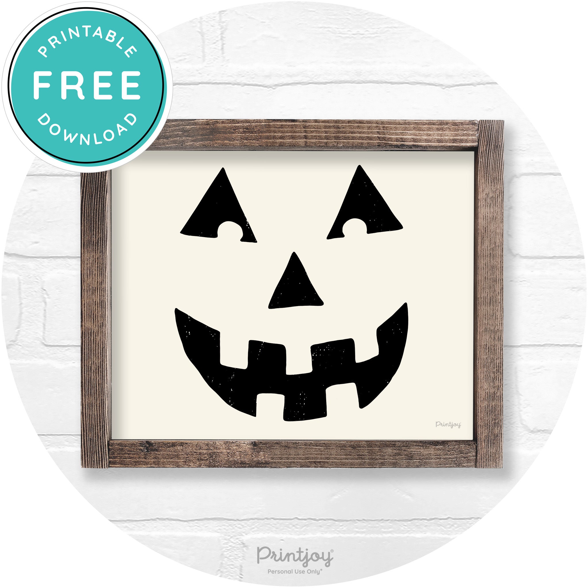 Jack O Lantern Halloween Rustic Farmhouse Wall Art Free Printable - Printjoy