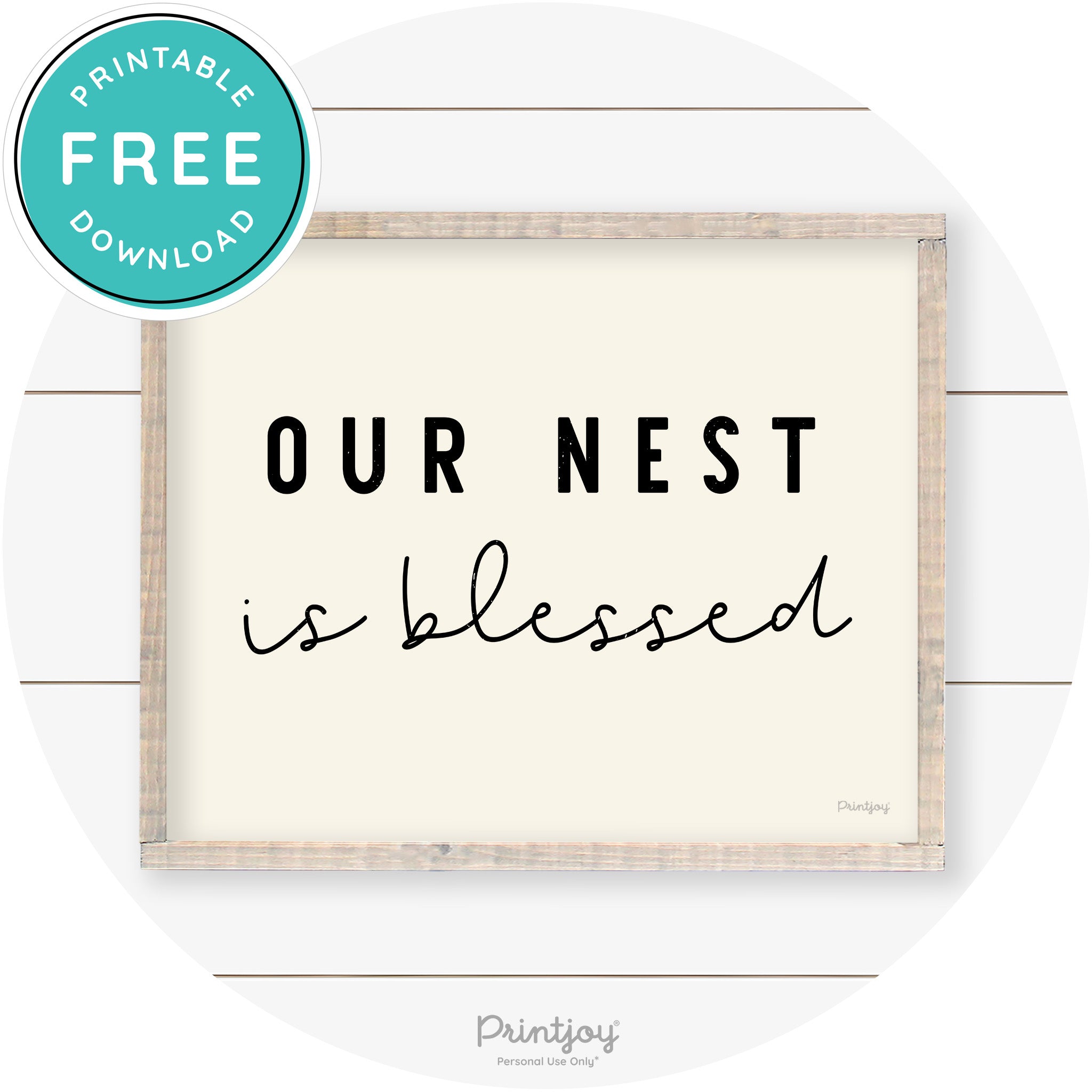 Our Nest Is Blessed Farmhouse Living Room Wall Art Free Printable - Printjoy