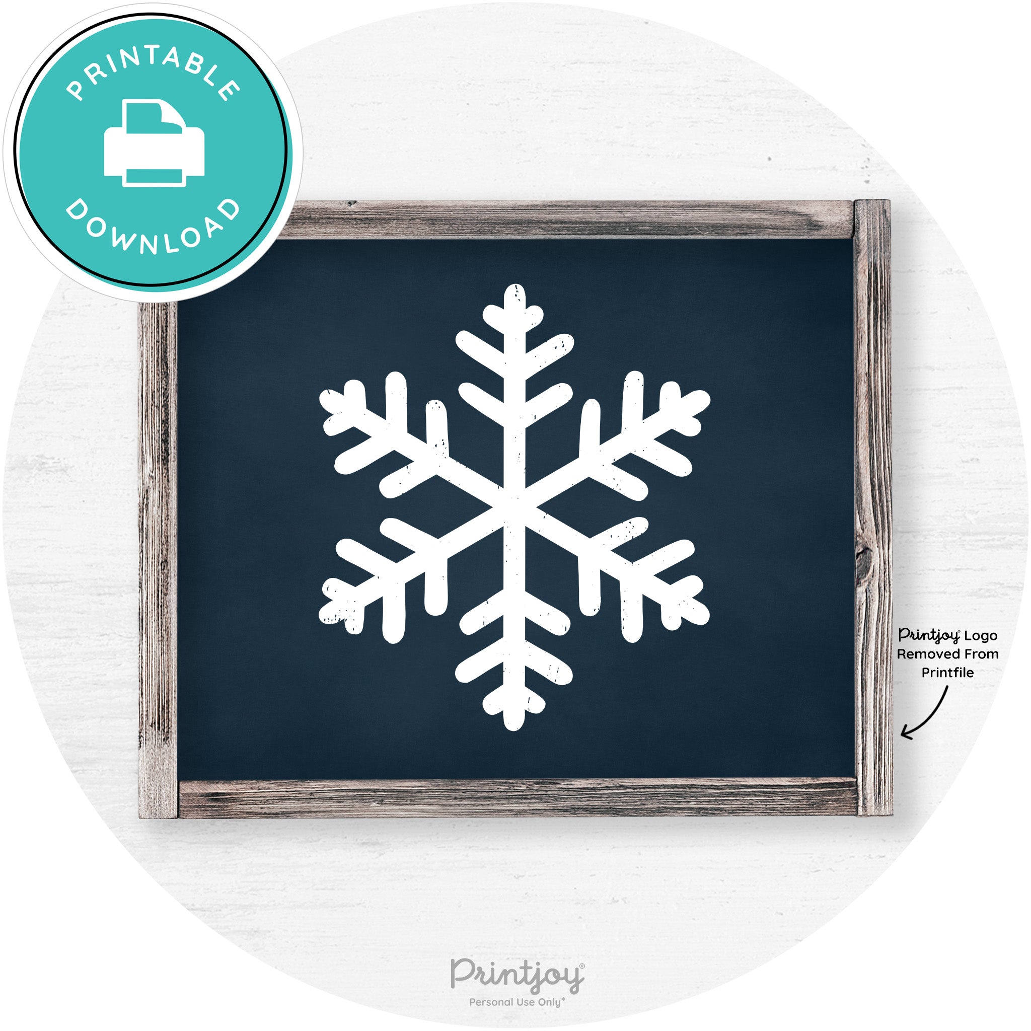 Snowflake Silhouette Winter Farmhouse Wall Art Decor Free Printable - Printjoy