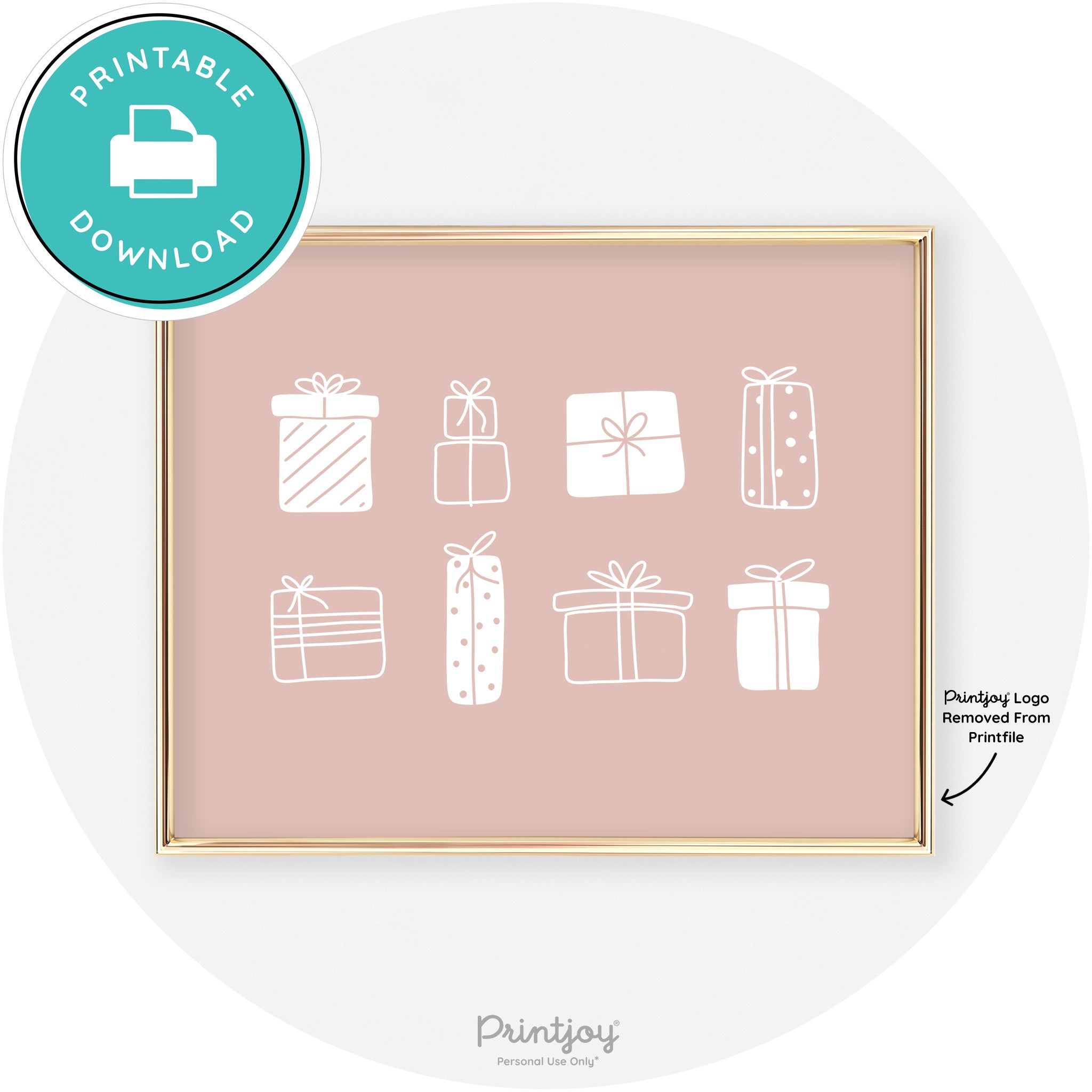 Presents Christmas Gifts Cute Modern Chic Wall Art Free Printable - Printjoy