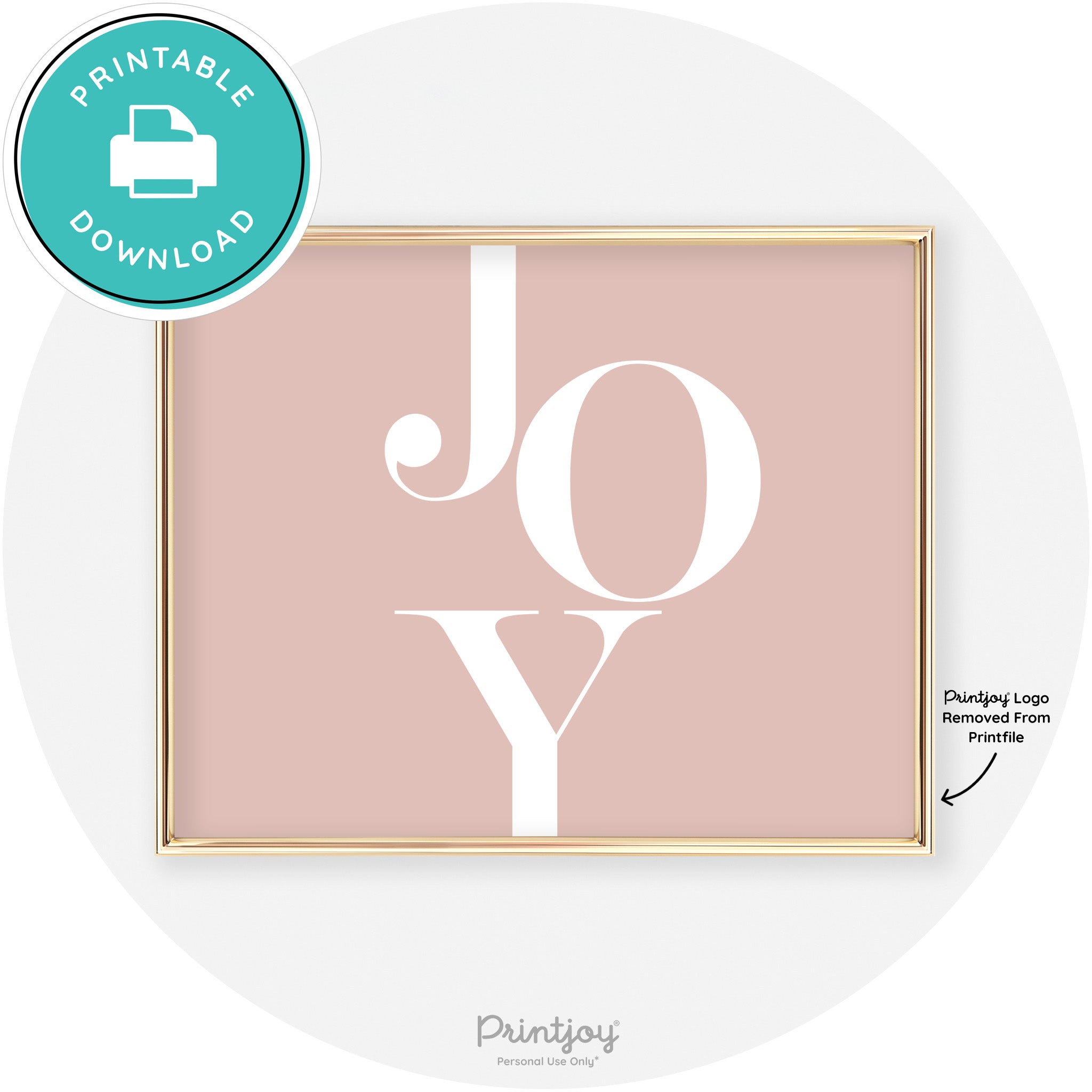 Joy Typography Cute Simple Modern Wall Art Decor Free Printable - Printjoy