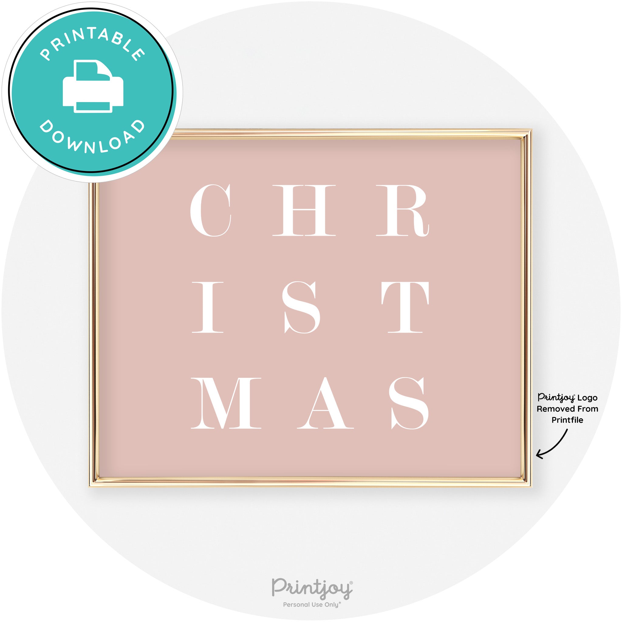 Christmas Typography Cute Modern Chic Decor Wall Art Free Printable - Printjoy