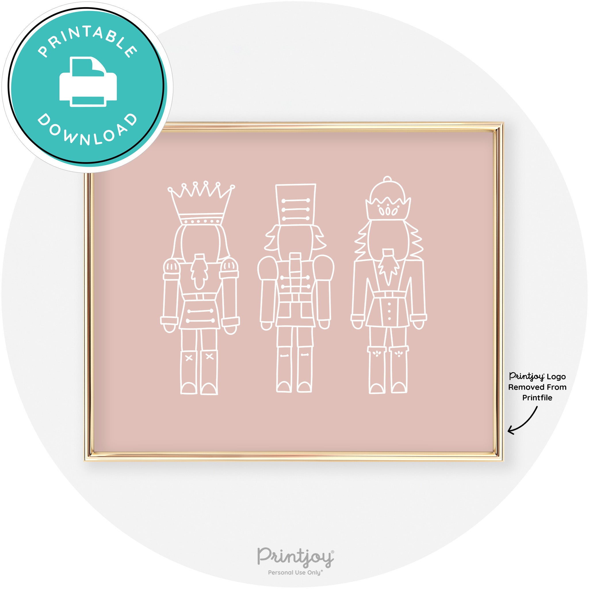Nutcrackers Line Art Cute Modern Chic Wall Art Decor Free Printable - Printjoy