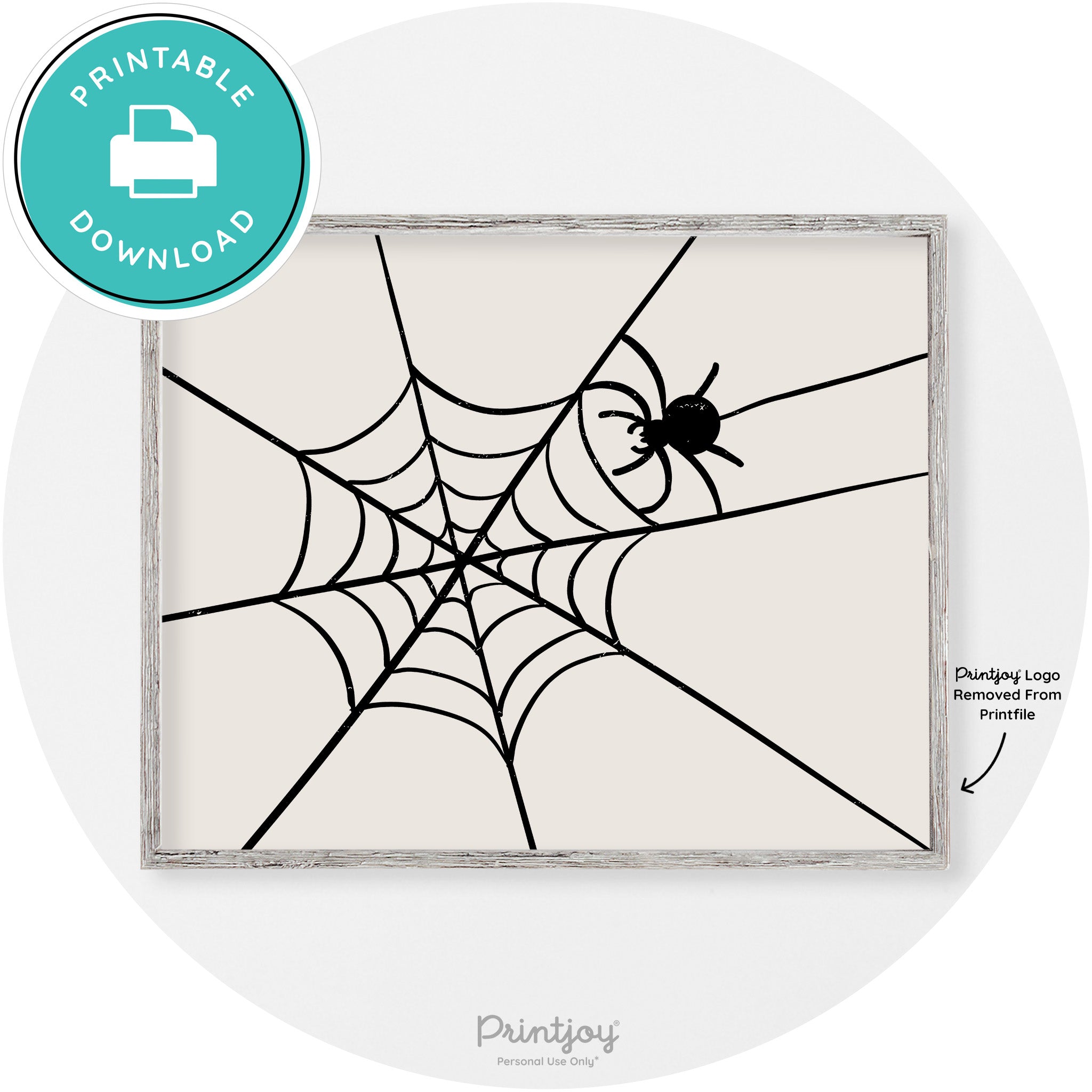 Halloween Spider Web Modern Vintage Wall Art Free Printable - Printjoy