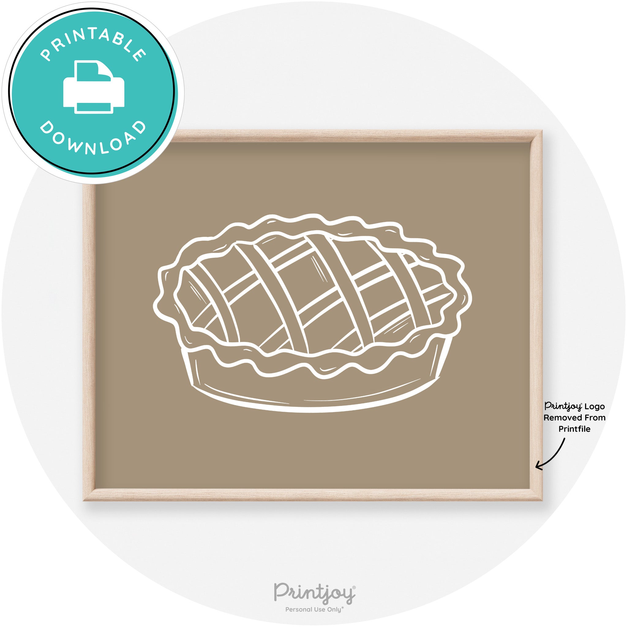 Pie Drawing Thanksgiving Modern Transitional Wall Art Free Printable - Printjoy