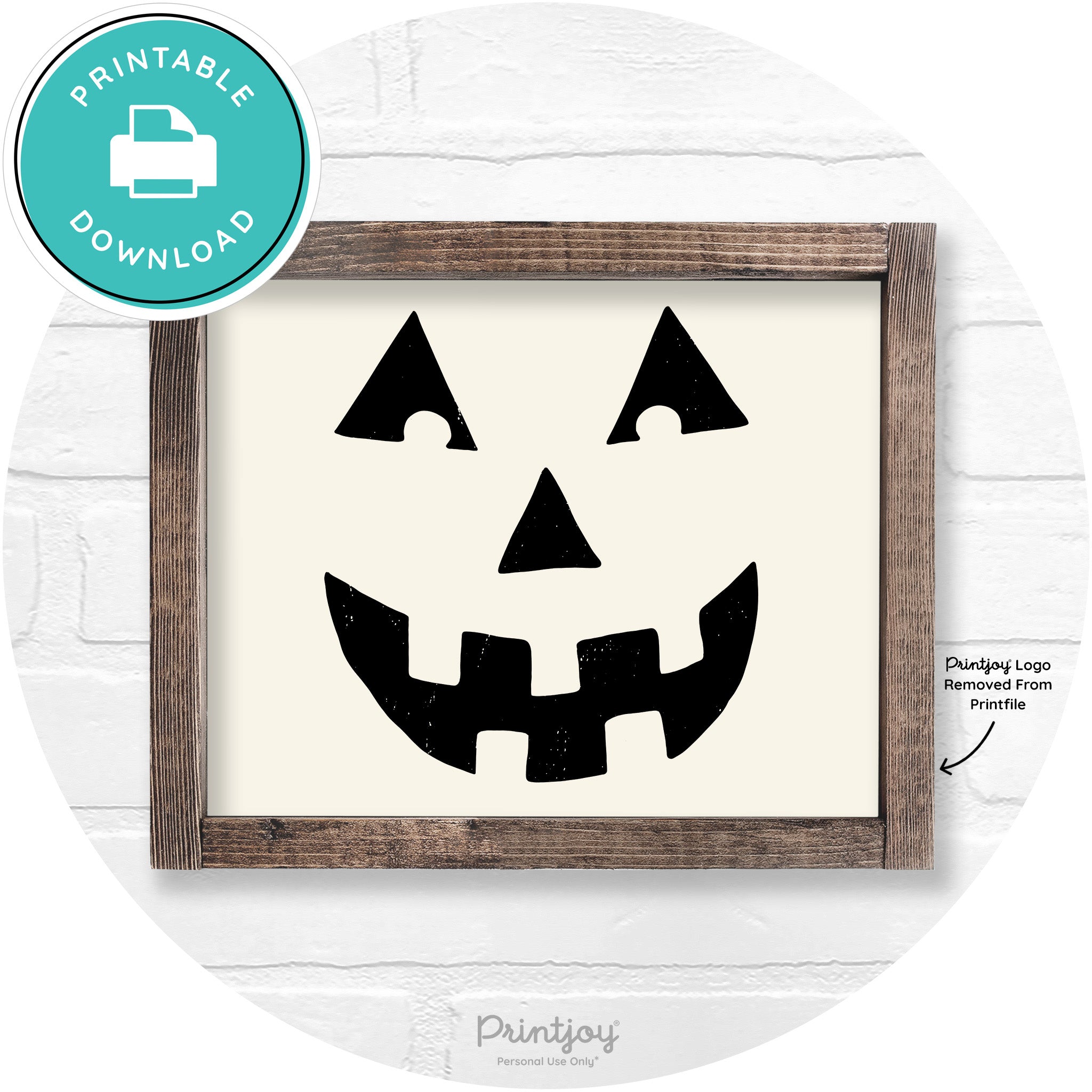 Jack O Lantern Halloween Rustic Farmhouse Wall Art Free Printable - Printjoy