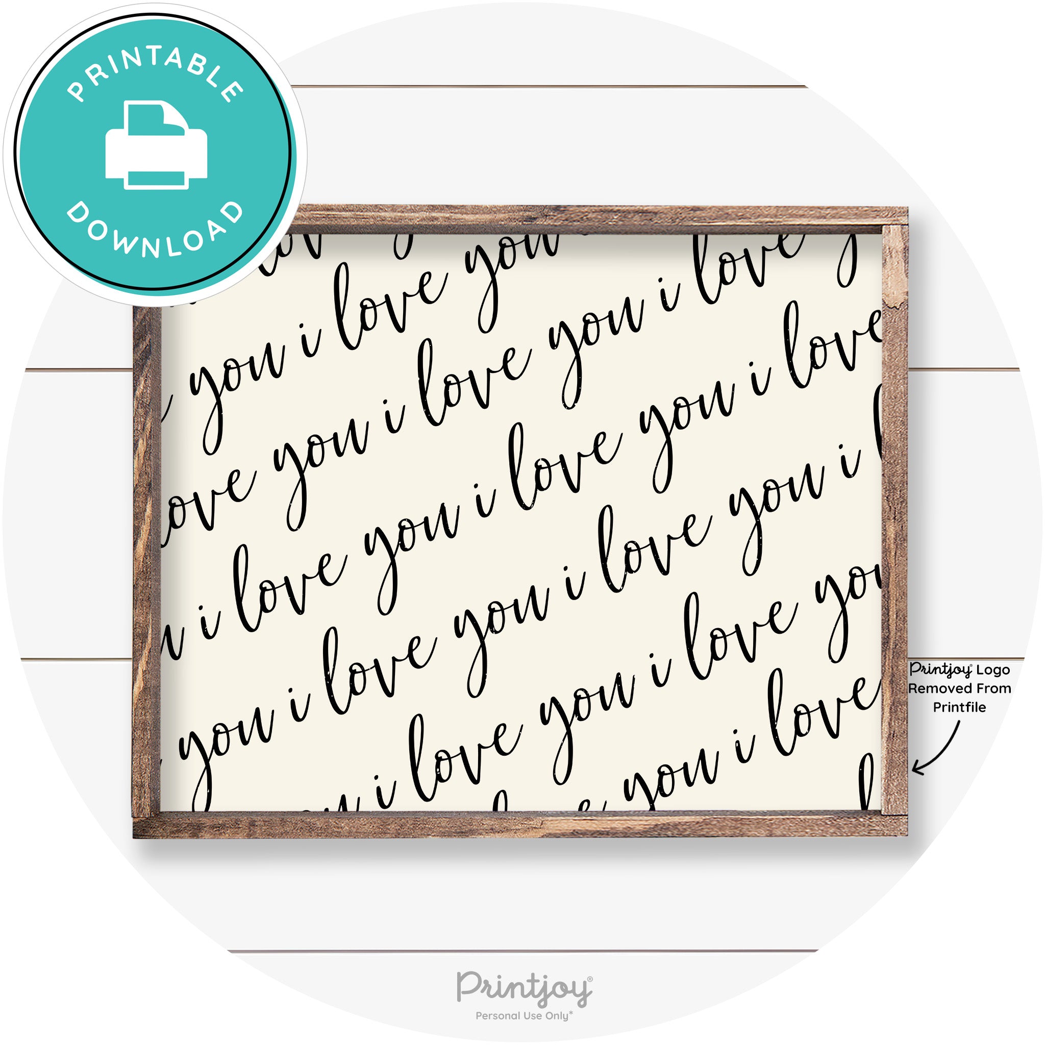I Love You Pattern Cute Couples Farmhouse Wall Art Free Printable - Printjoy